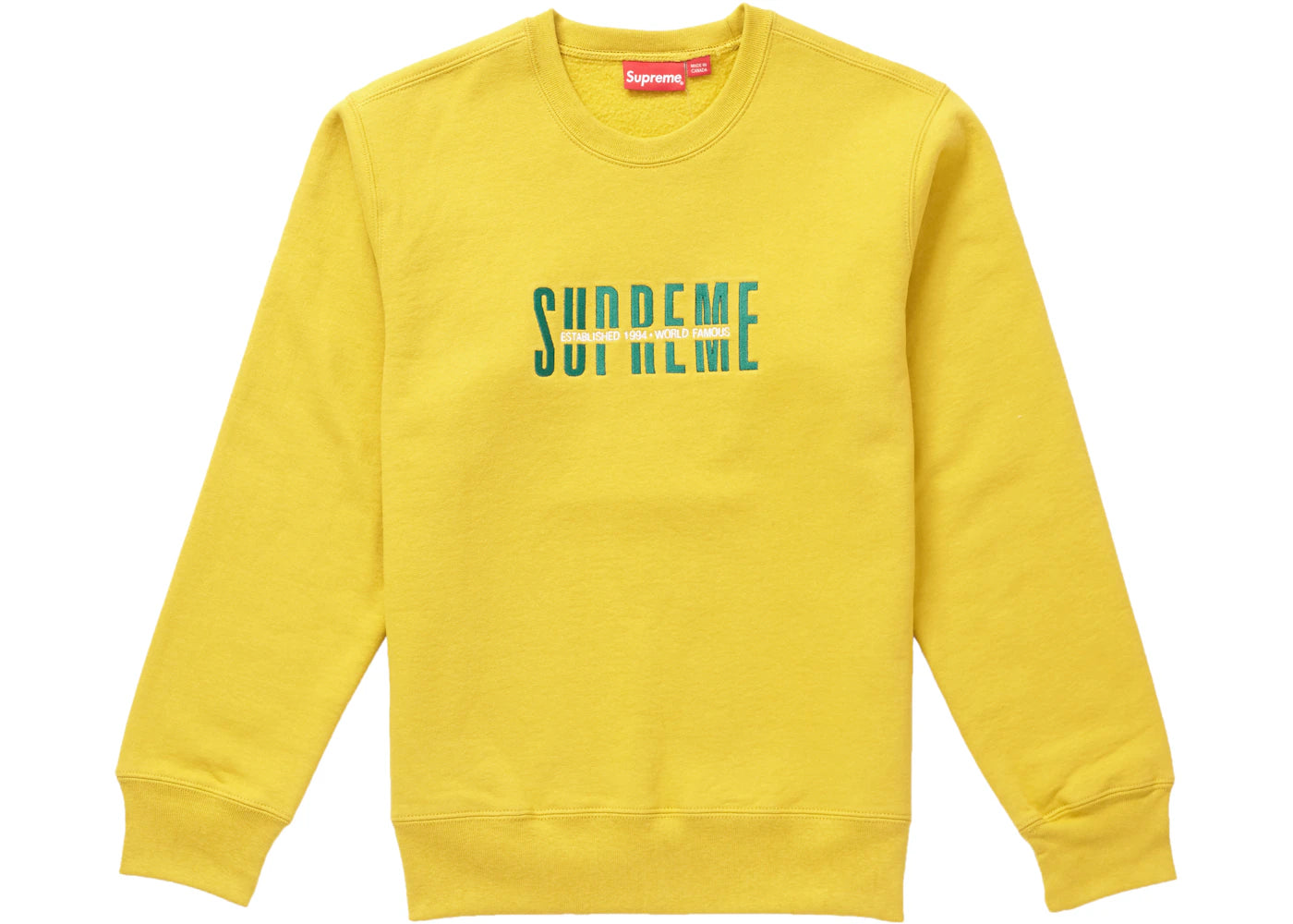 Supreme World Famous Crewneck Mustard