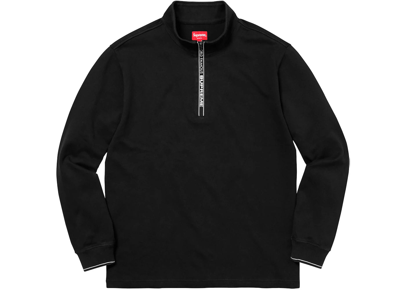 Supreme World Famous Half Zip Pullover Black