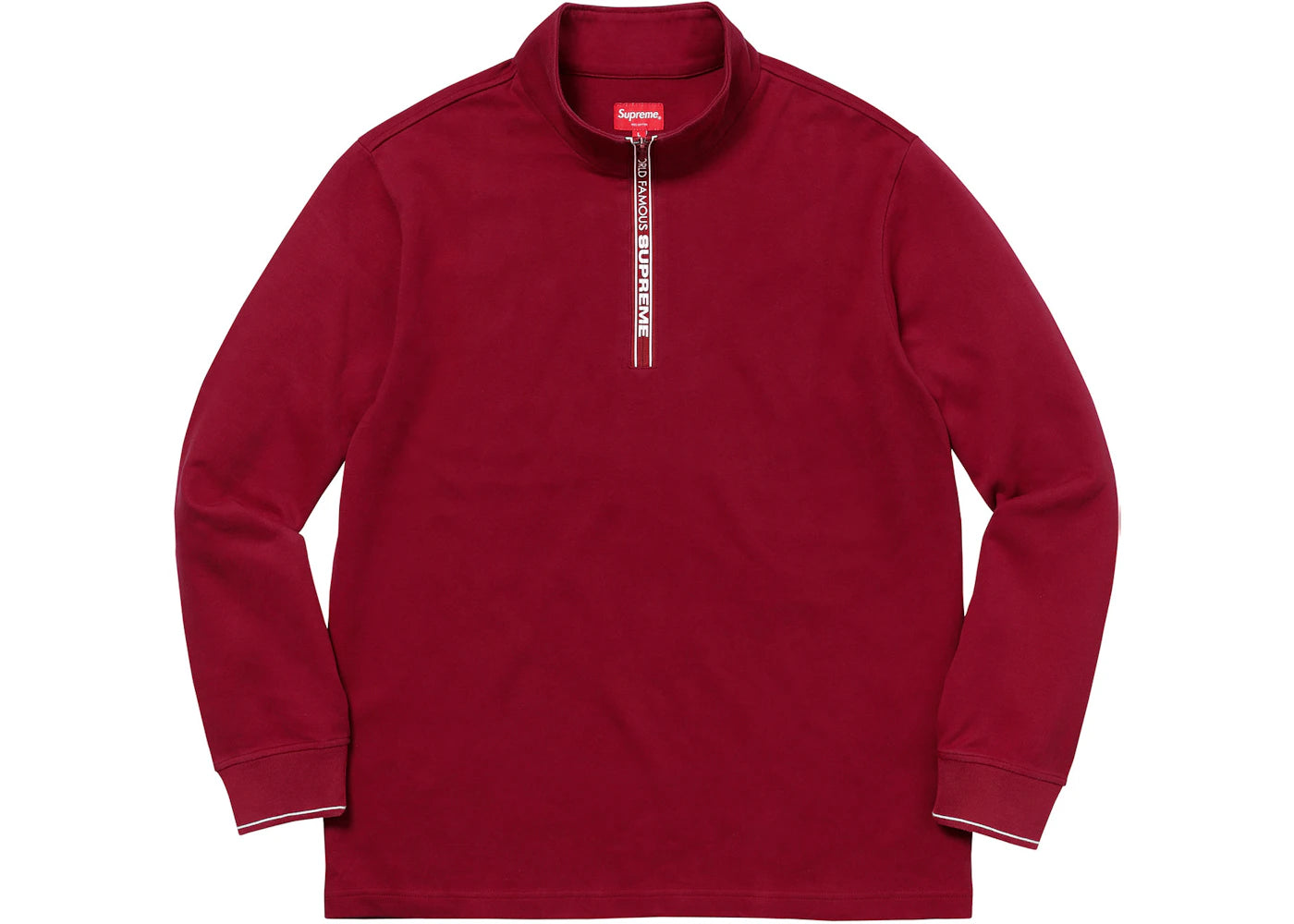 Supreme World Famous Half Zip Pullover Dark Red