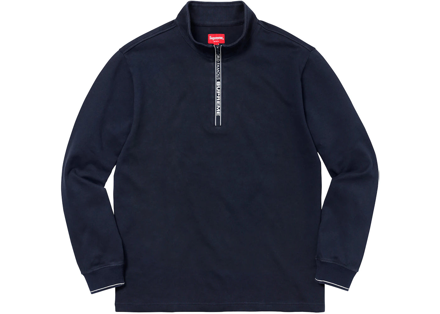 Supreme World Famous Half Zip Pullover Navy