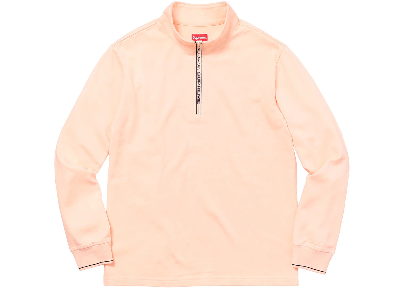 Supreme World Famous Half Zip Pullover Peach