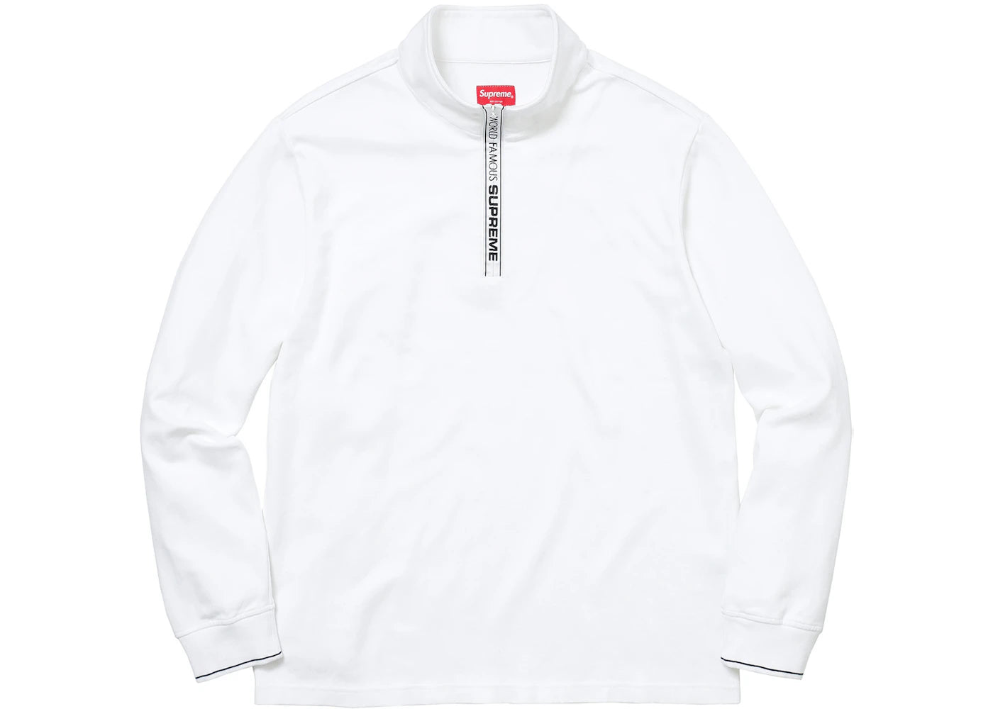 Supreme World Famous Half Zip Pullover White