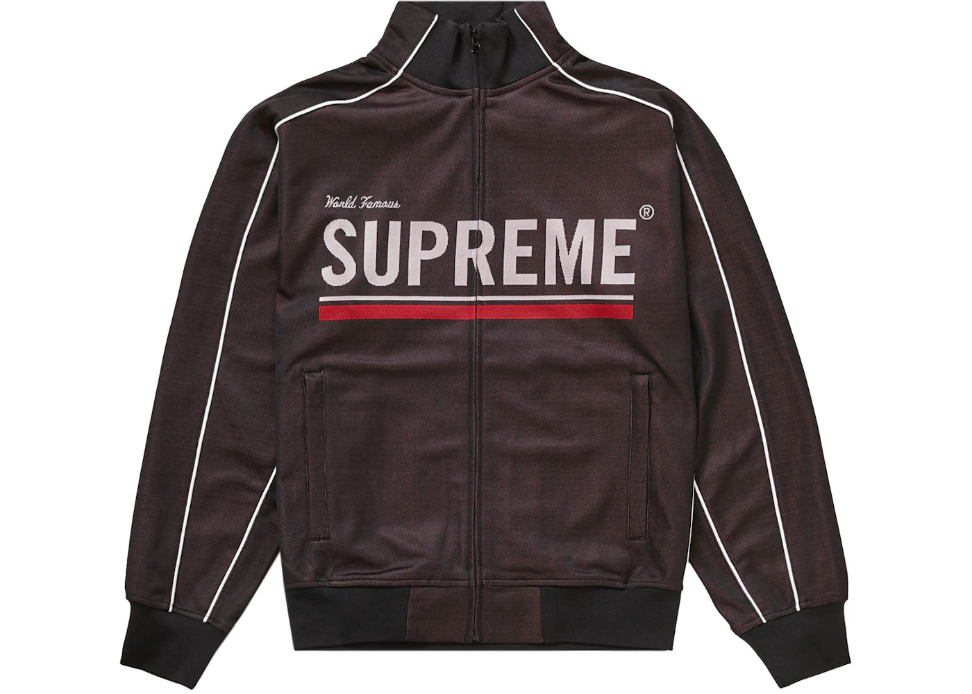 Supreme World Famous Jacquard Track Jacket Black