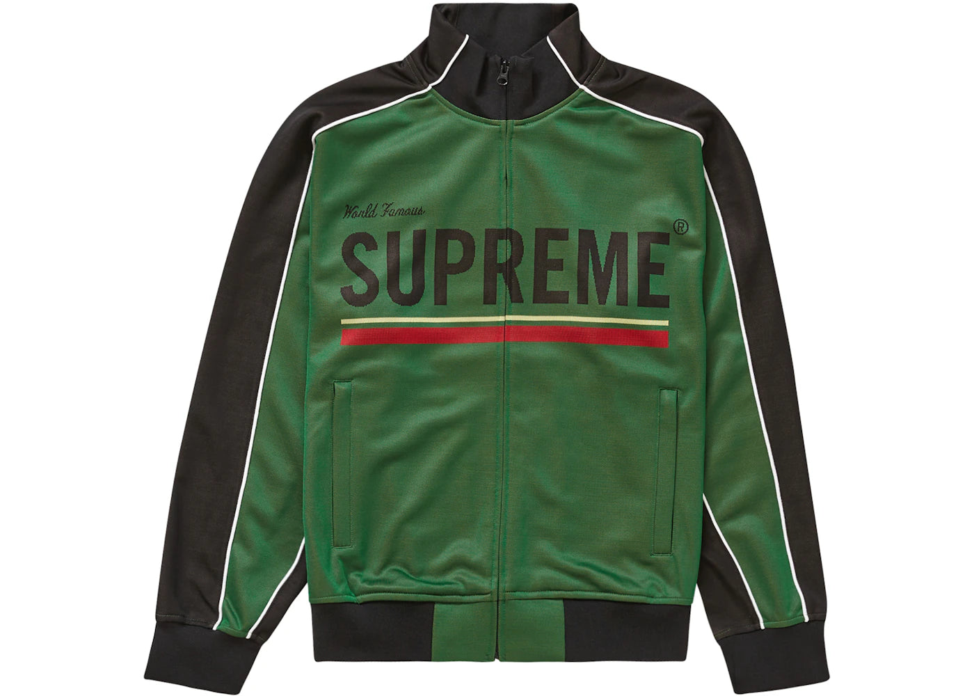 Supreme World Famous Jacquard Track Jacket Green