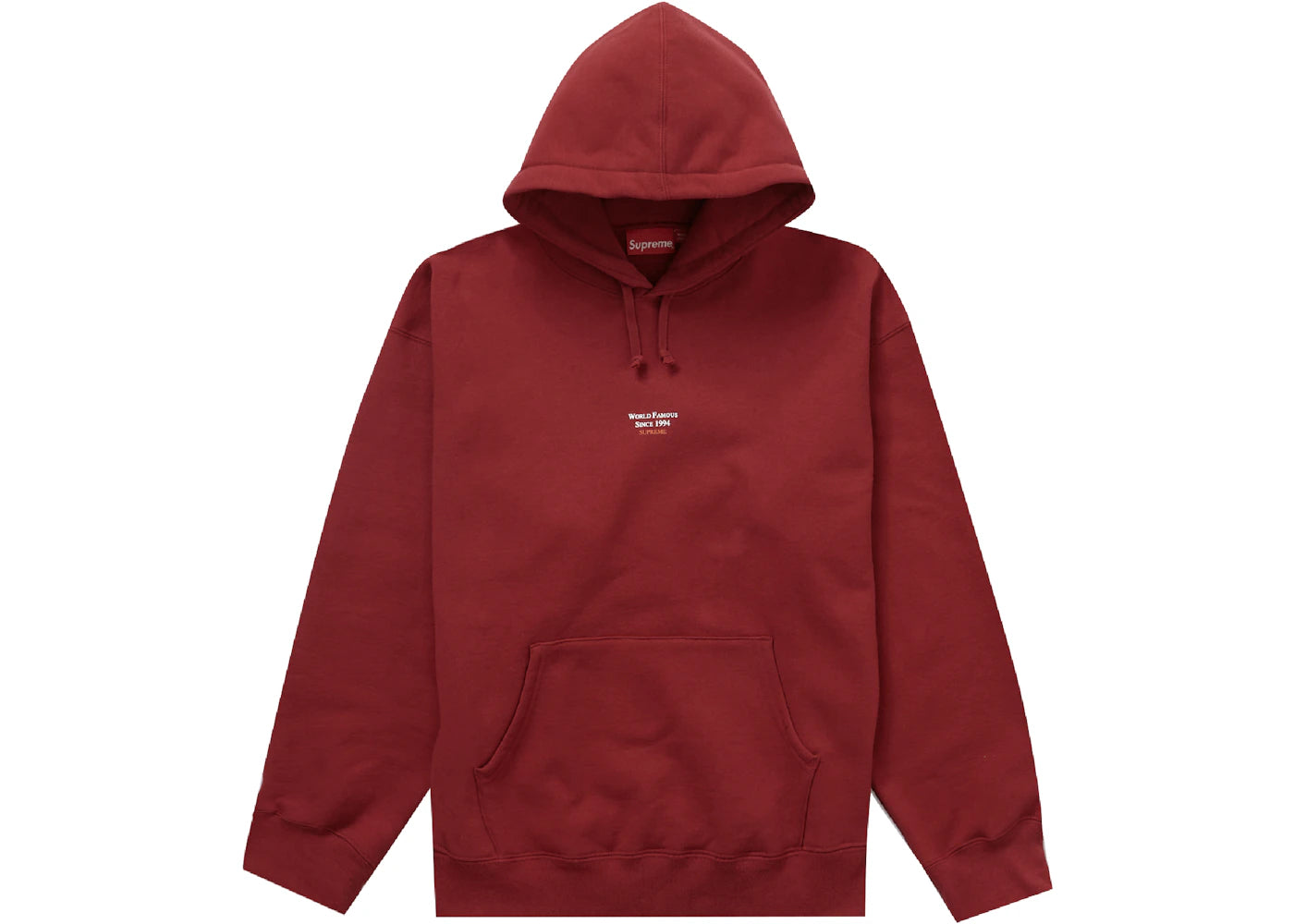 Supreme World Famous Micro Hooded Sweatshirt Dark Red