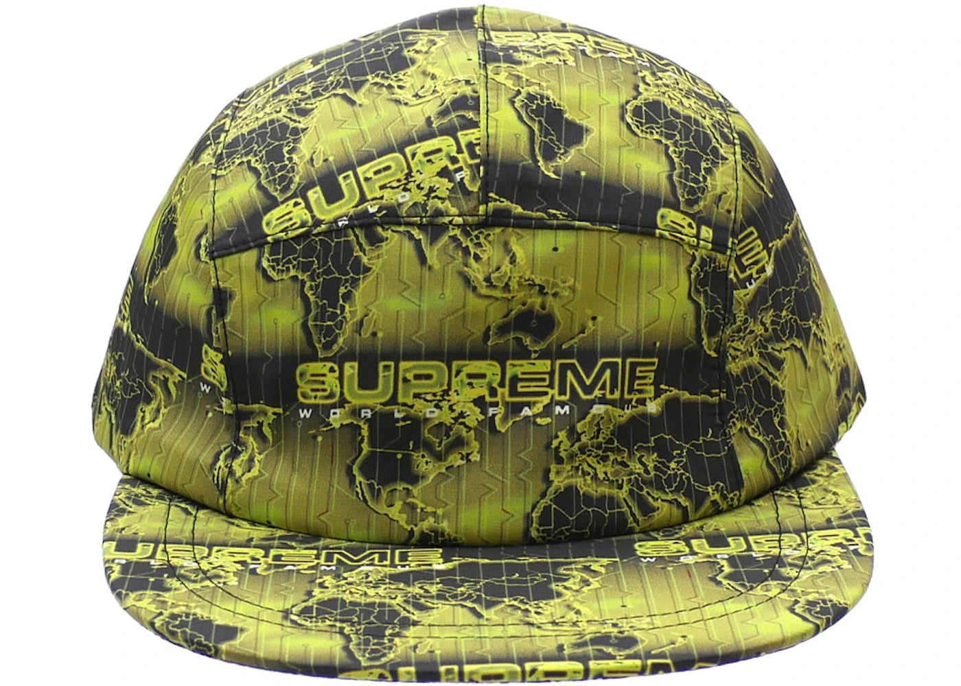 Supreme World Famous Taped Seam Camp Cap Acid Green