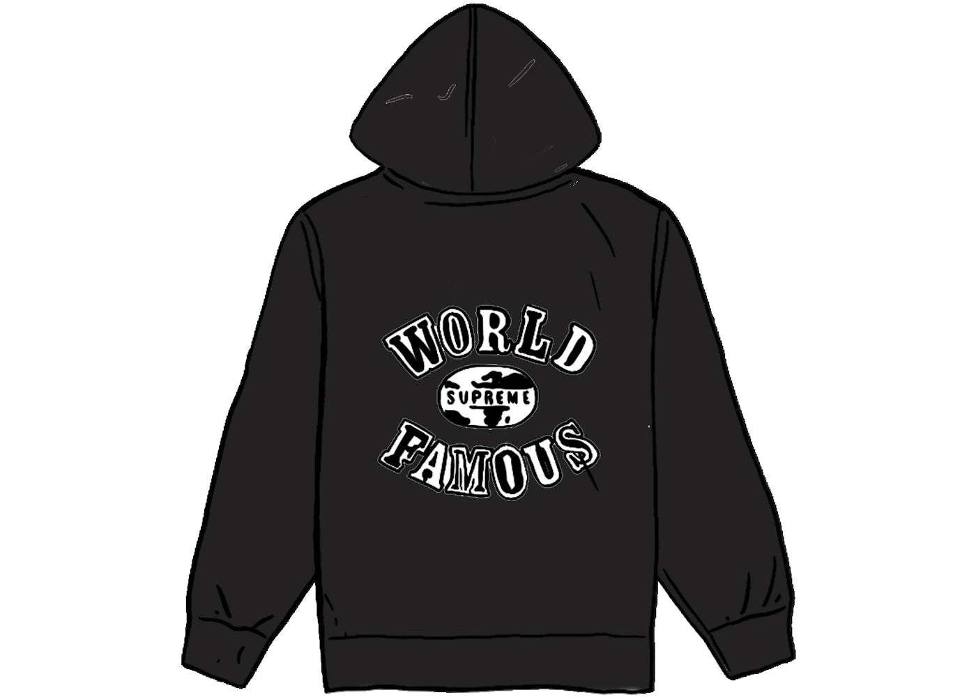 Supreme World Famous Zip Up Hooded Sweatshirt (SS20) Black