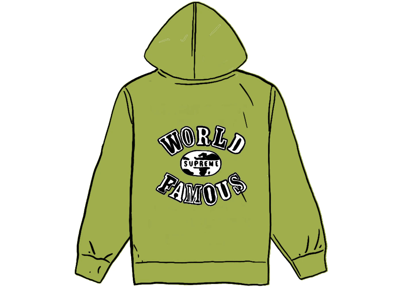 Supreme World Famous Zip Up Hooded Sweatshirt (SS20) Lime