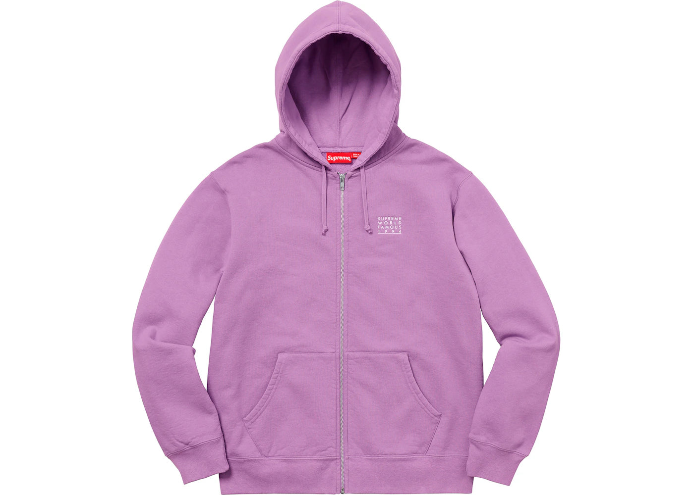 Supreme World Famous Zip Up Hooded Sweatshirt Violet