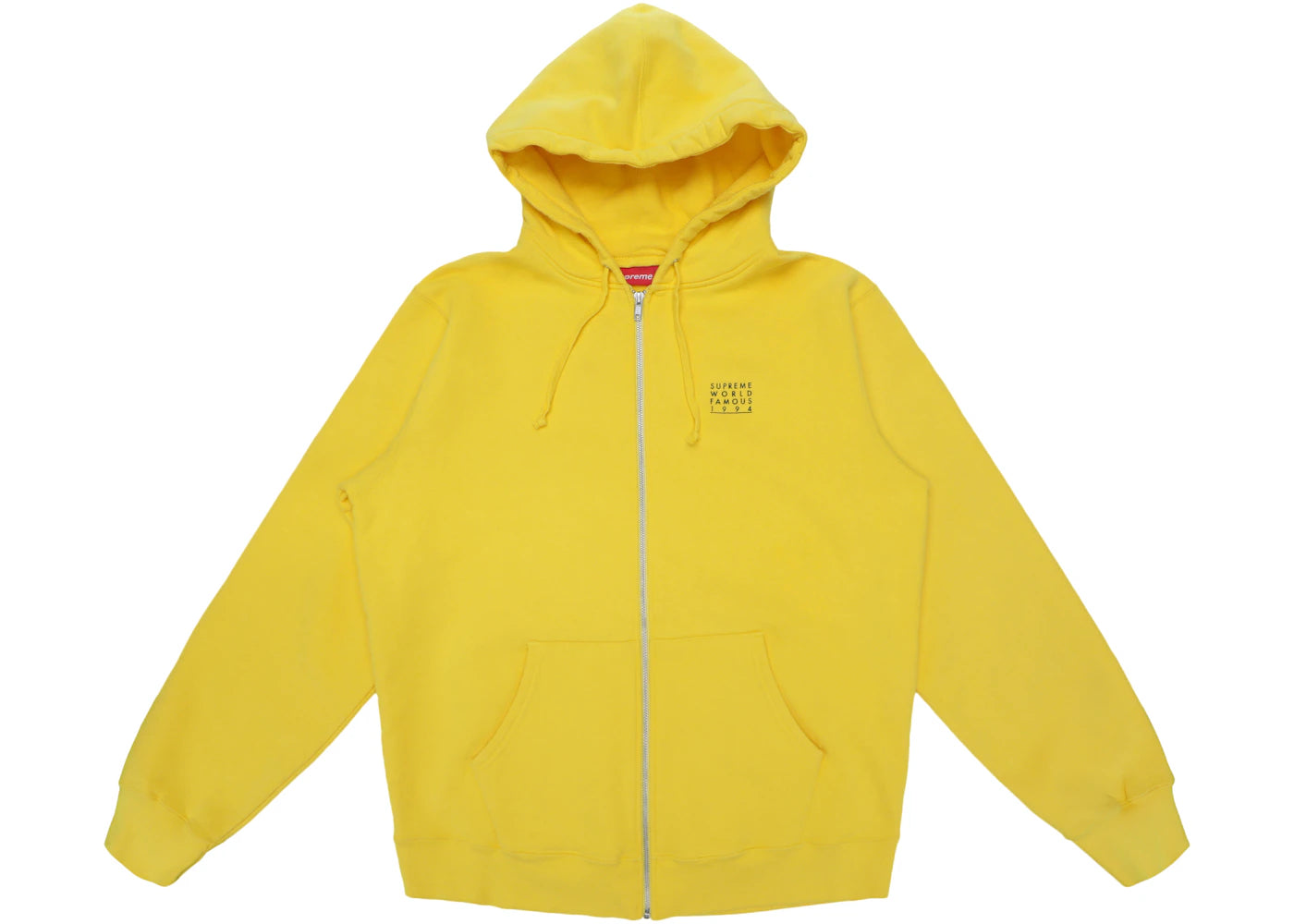 Supreme World Famous Zip Up Hooded Sweatshirt Yellow