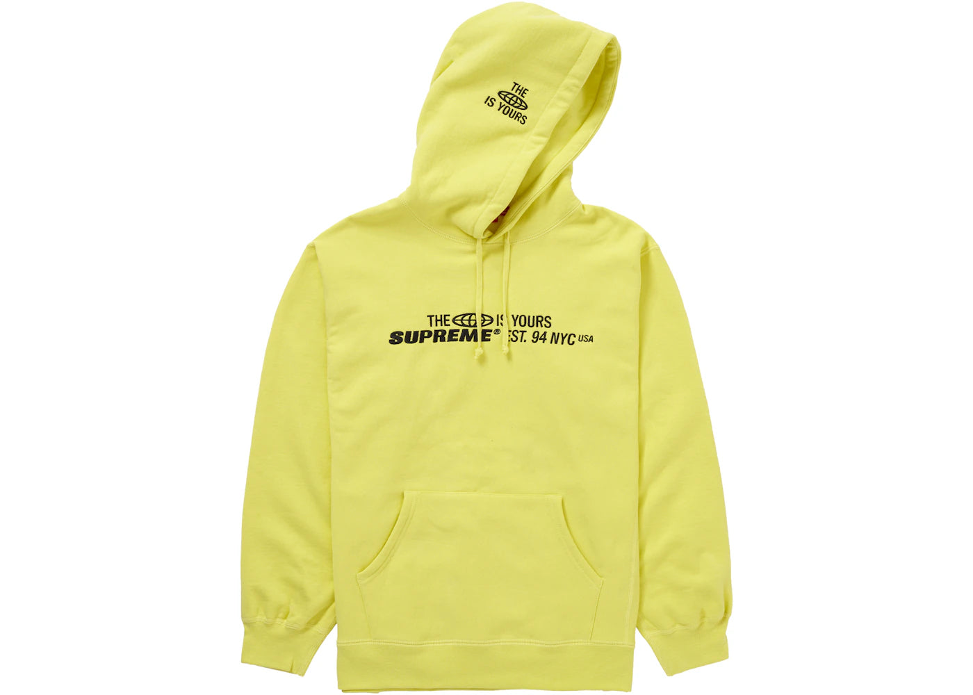 Supreme World Is Yours Hooded Sweatshirt Light Lemon