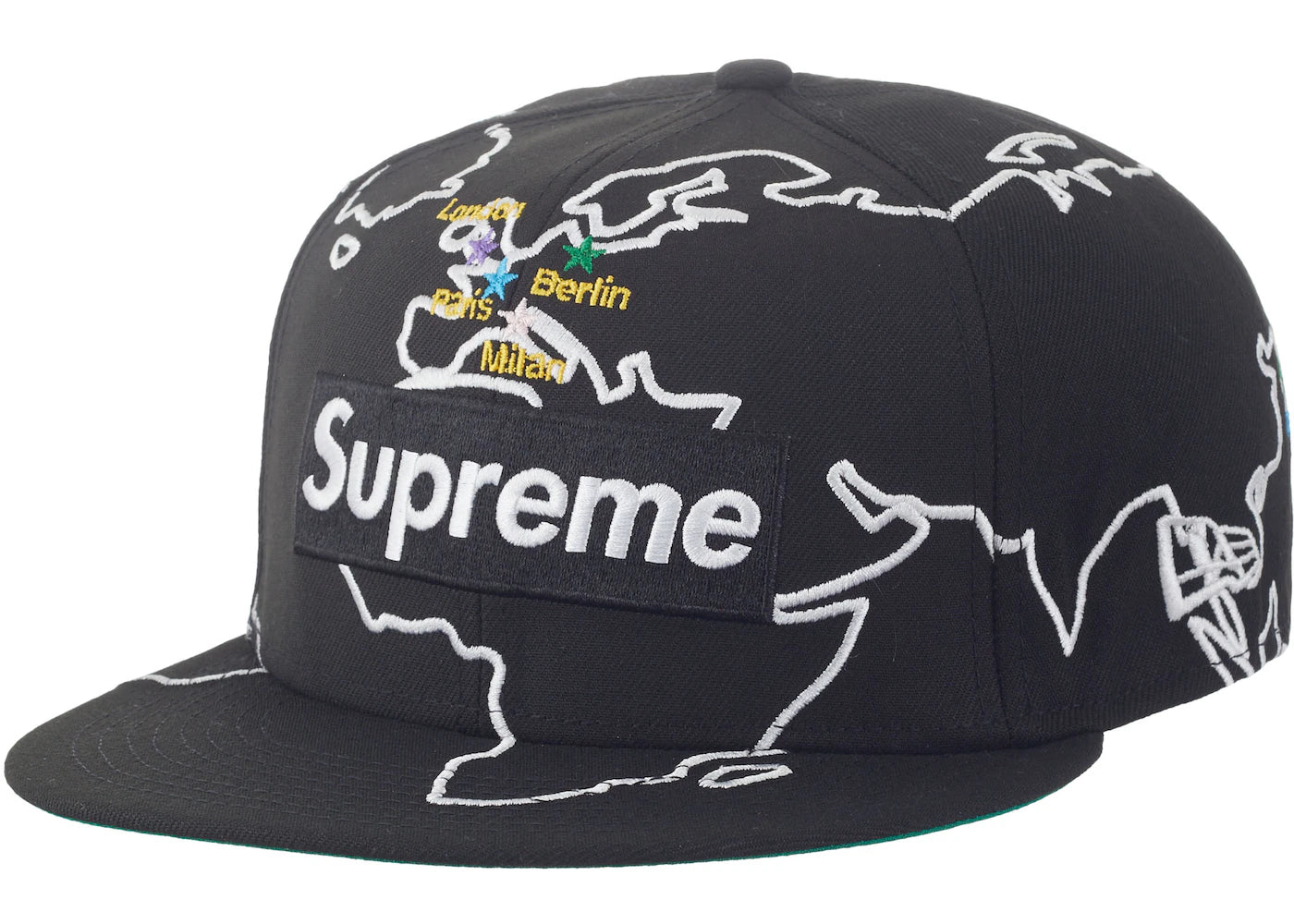 Supreme Worldwide Box Logo New Era Hat Black