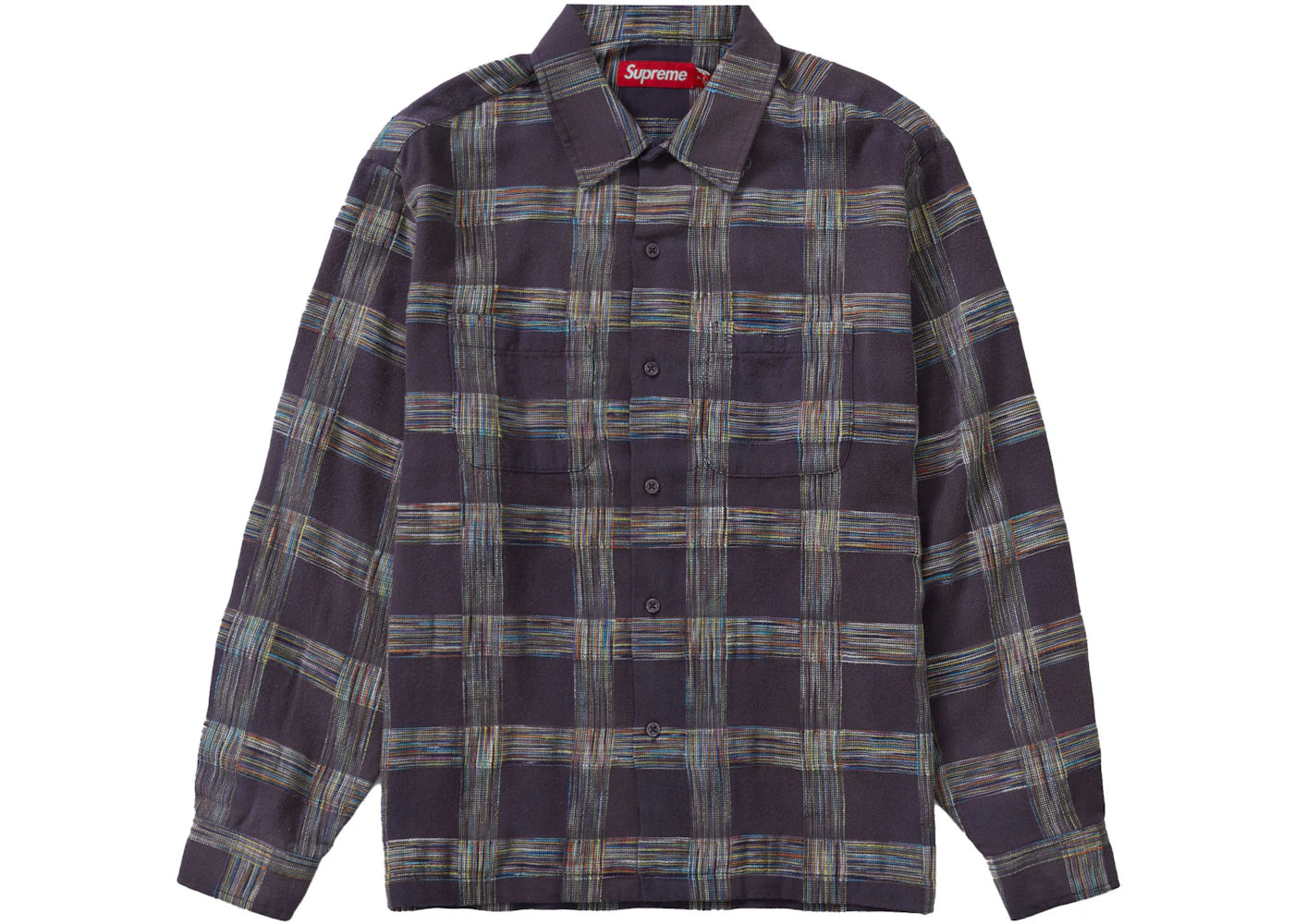 Supreme Woven Plaid Shirt Washed Navy