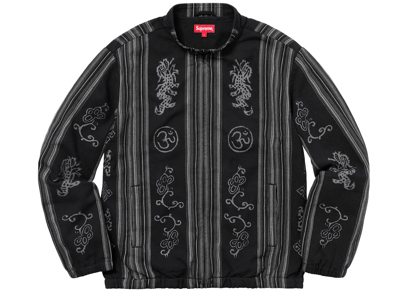 Supreme Woven Striped Batik Jacket Black