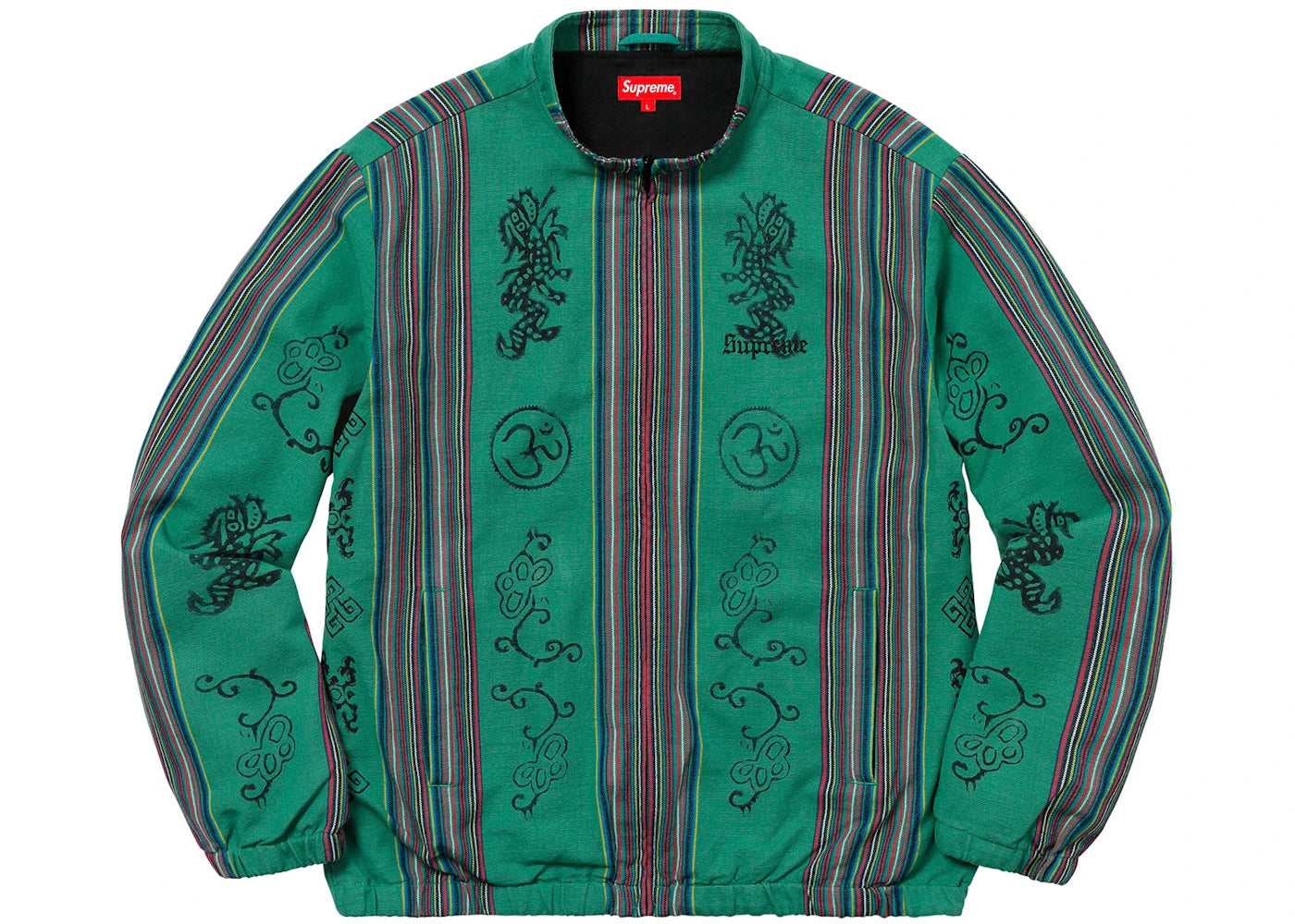 Supreme Woven Striped Batik Jacket Green