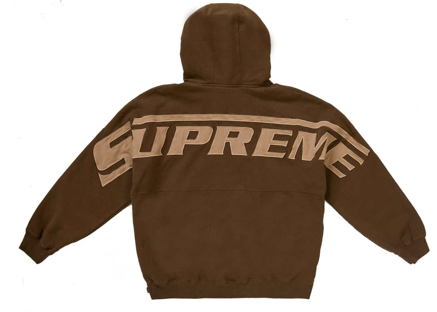 Supreme Wrapped Half Zip Hooded Sweatshirt Dusty Brown