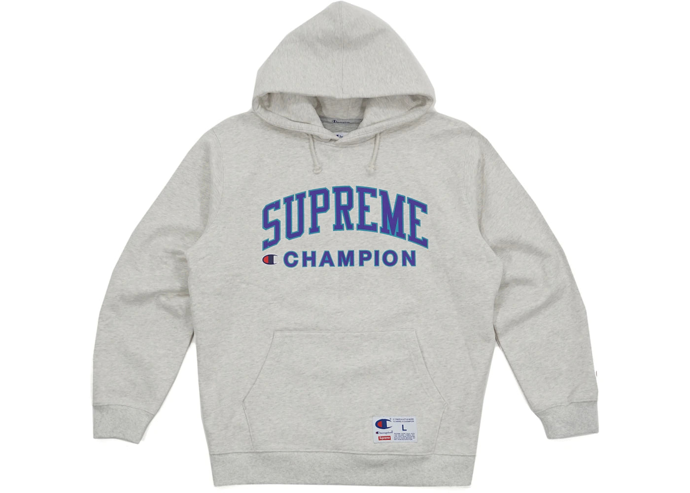 Supreme X Champion Hooded Sweatshirt Ash Grey
