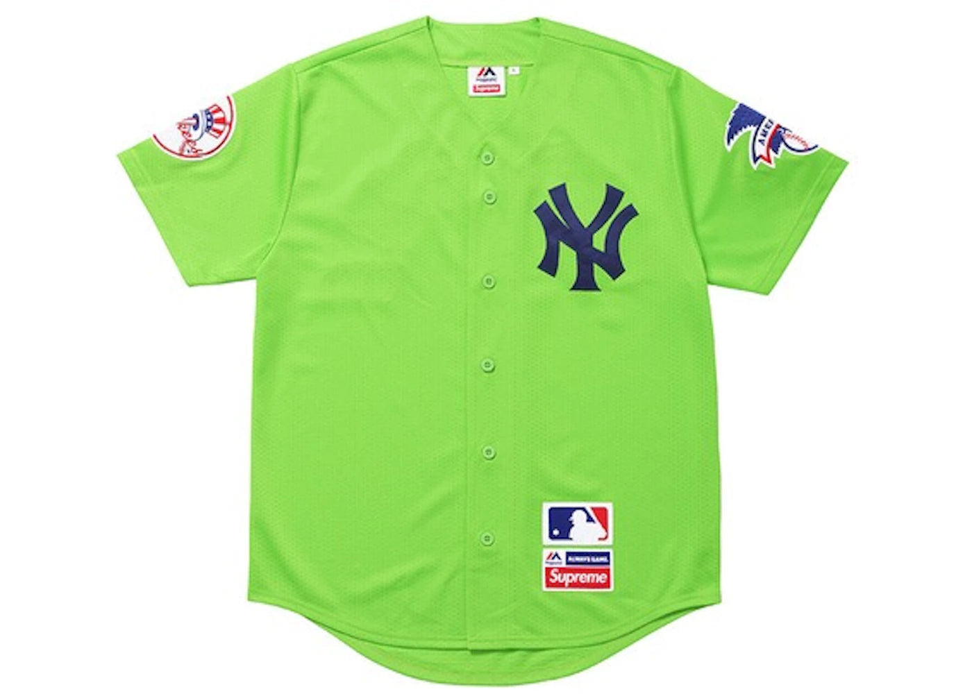 Supreme Yankees Baseball Jersey Lime