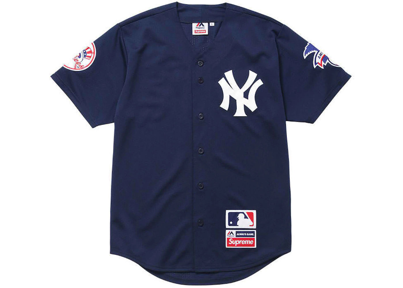 Supreme Yankees Baseball Jersey Navy