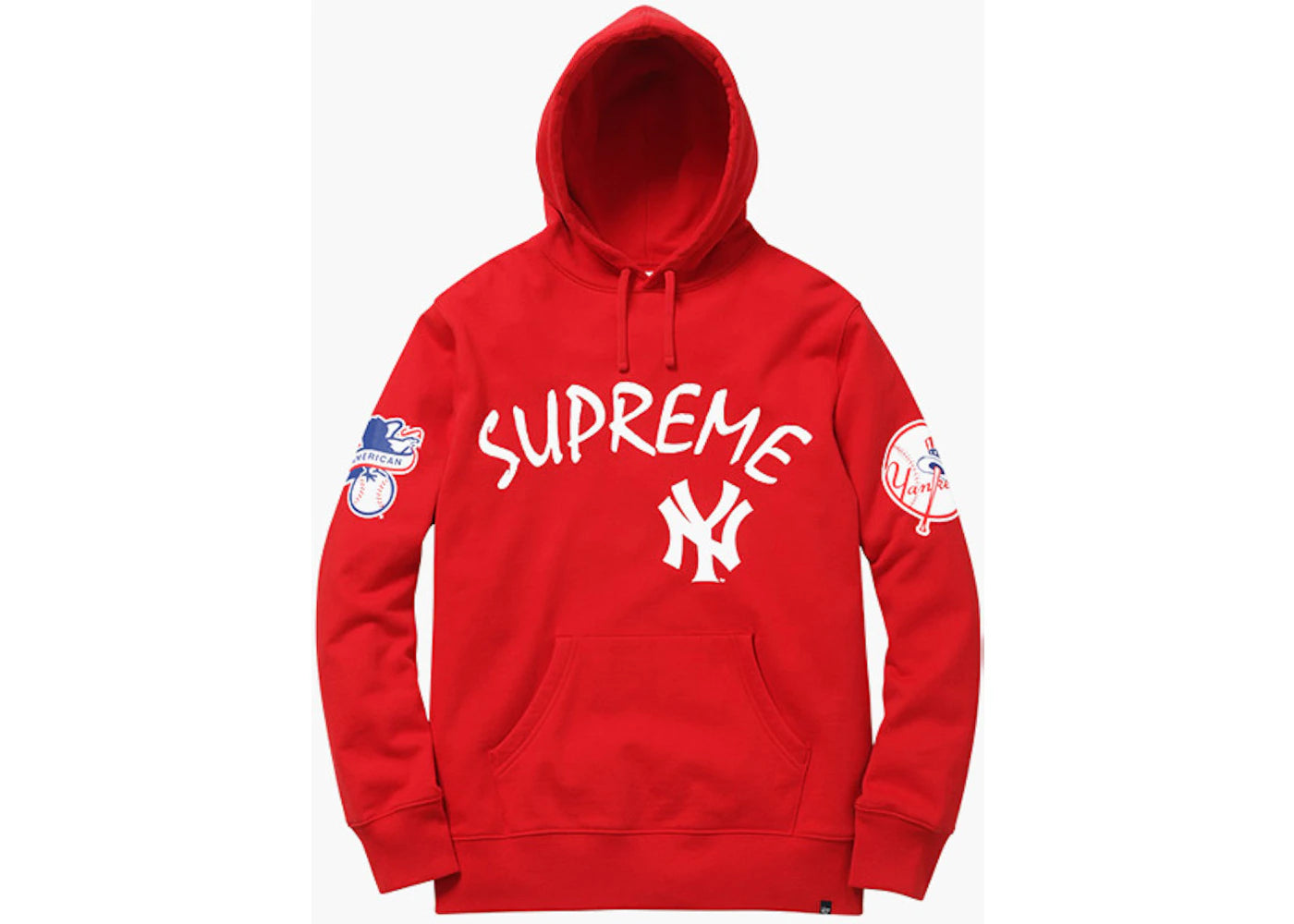 Supreme Yankees Hooded Sweatshirt Red