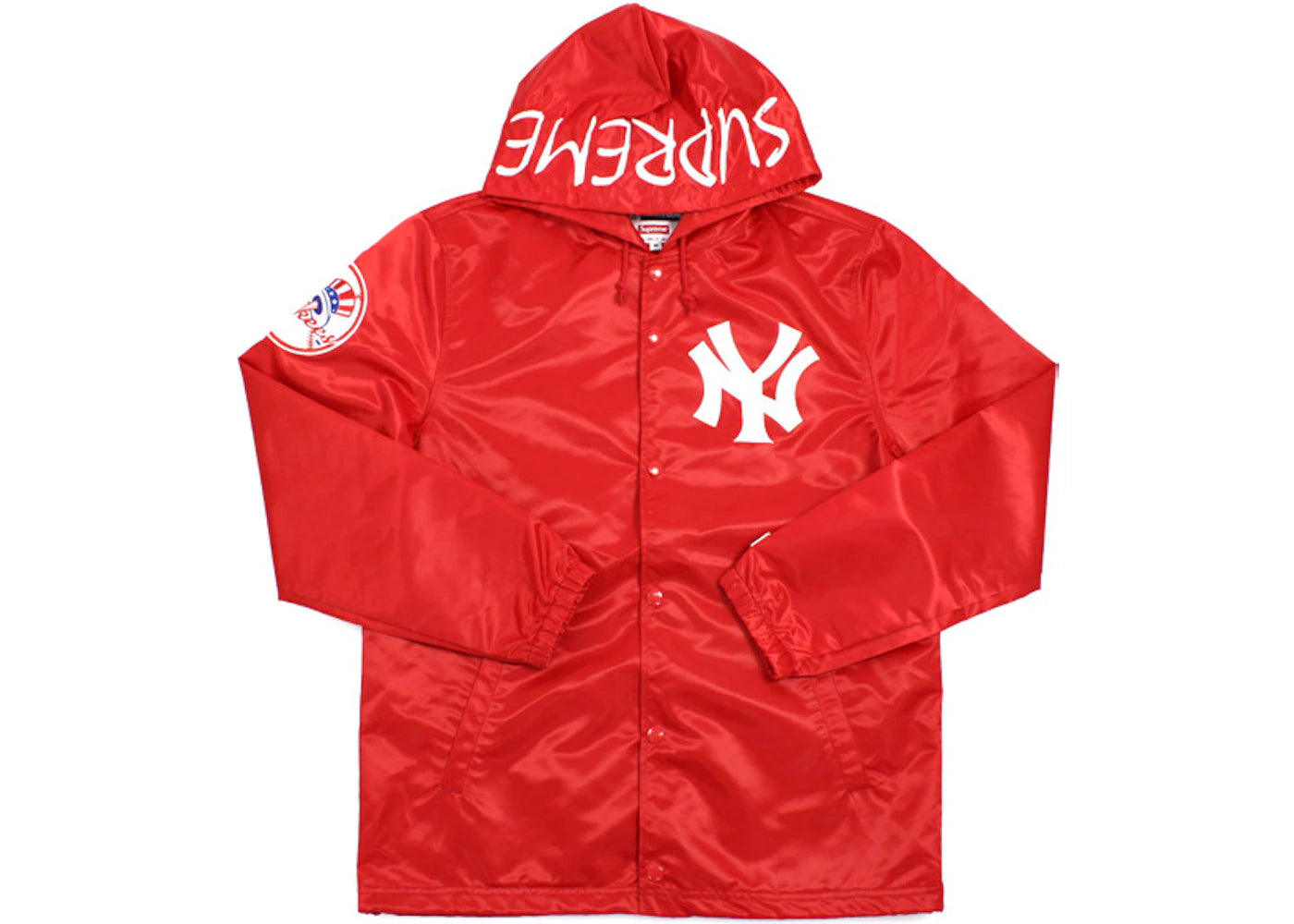 Supreme Yankees Satin Hooded Jacket Red