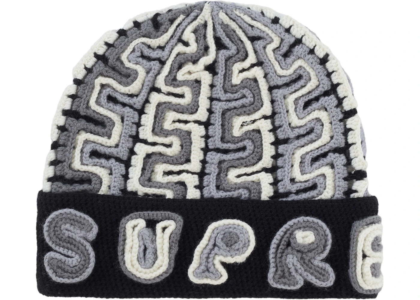 Supreme Yarn Applique Beanie Black