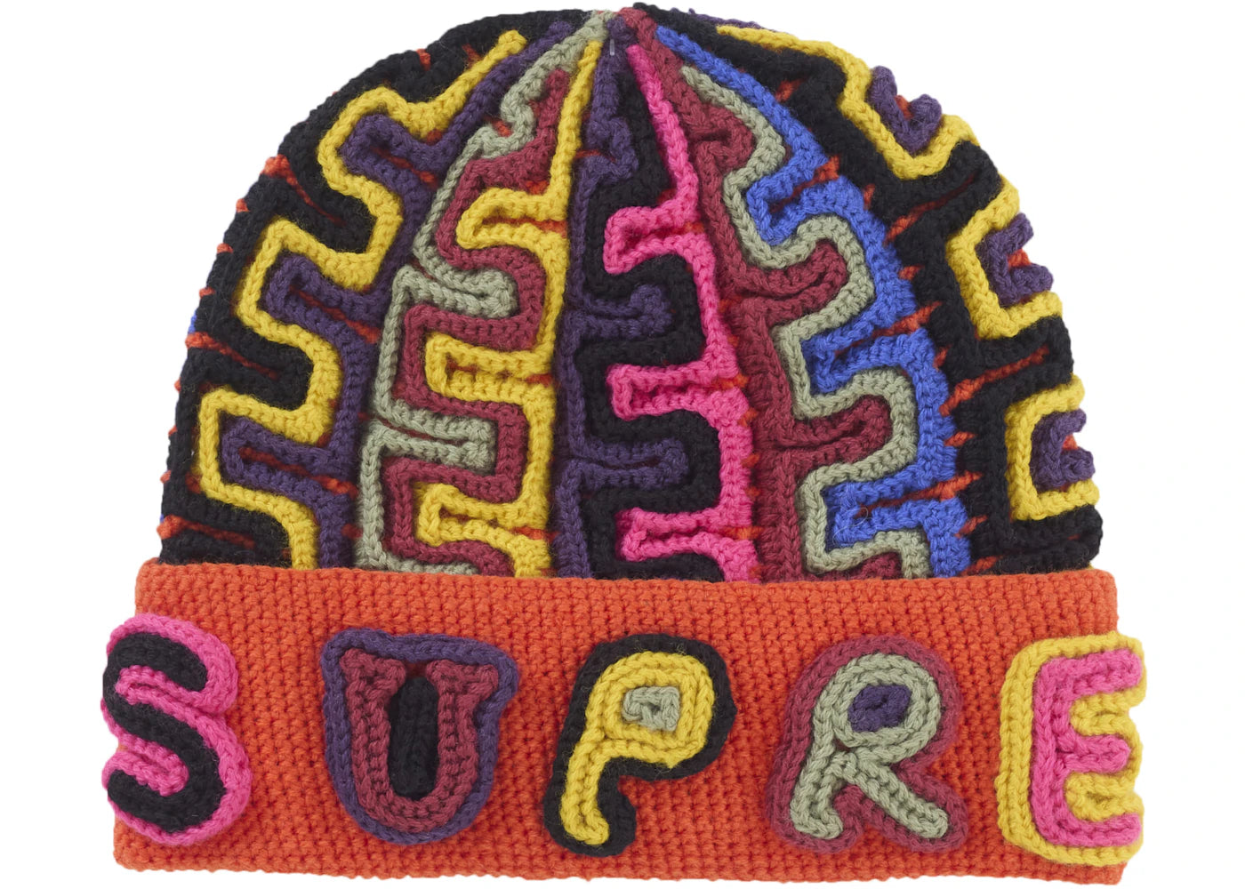 Supreme Yarn Applique Beanie Dark Orange