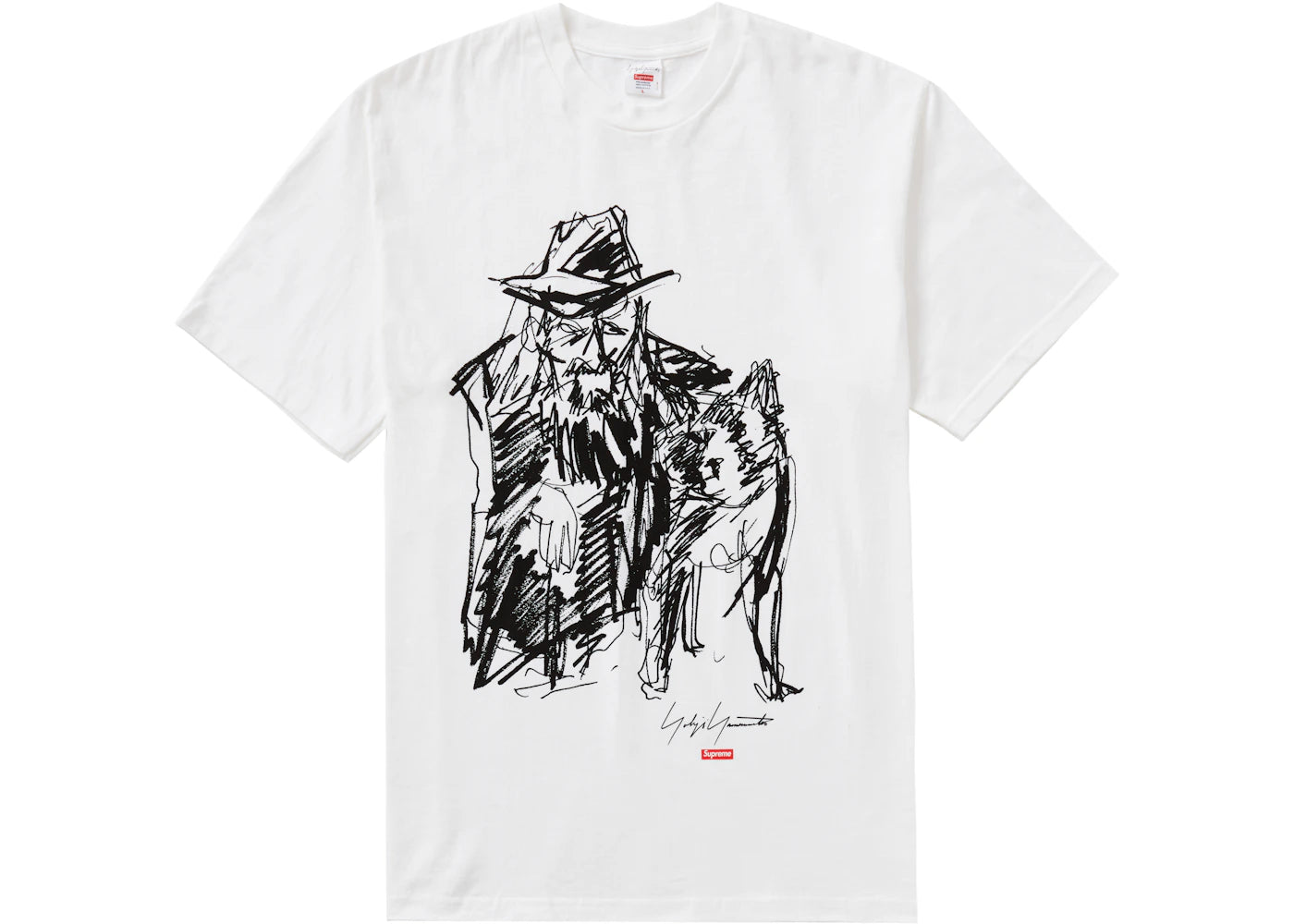 Supreme Yohji Yamamoto Scribble Portrait Tee White