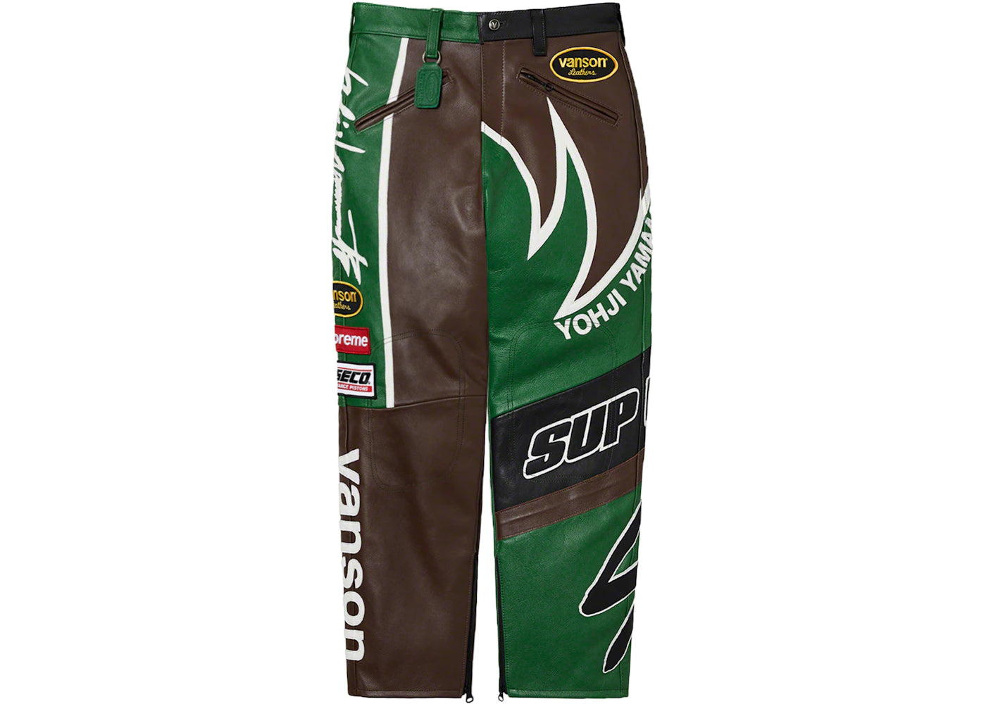 Supreme Yohji Yamamoto Vanson Leathers Split Pant Green