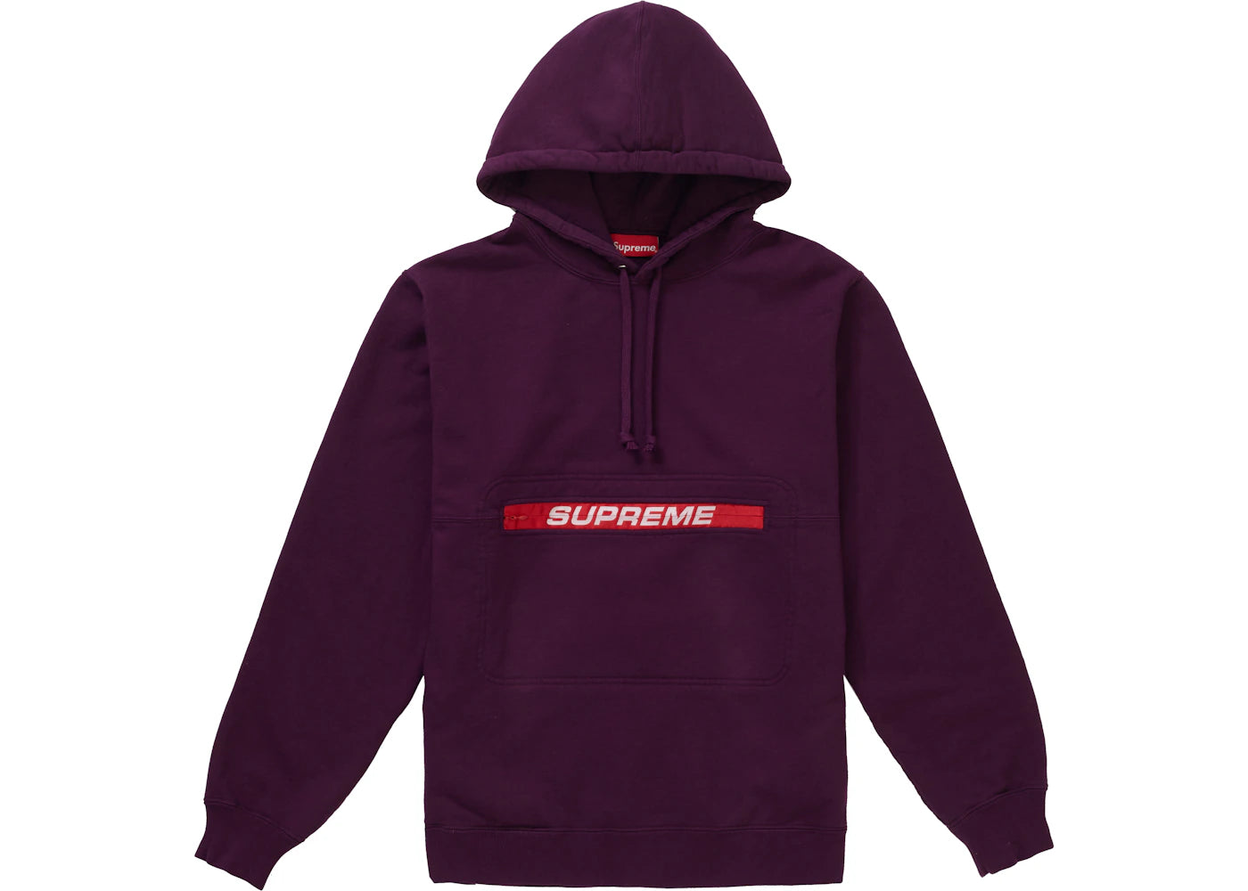 Supreme Zip Pouch Hooded Sweatshirt Eggplant