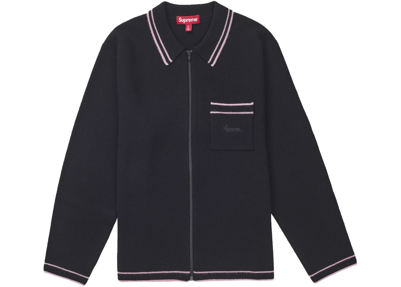 Supreme Zip Up Polo Sweater Black