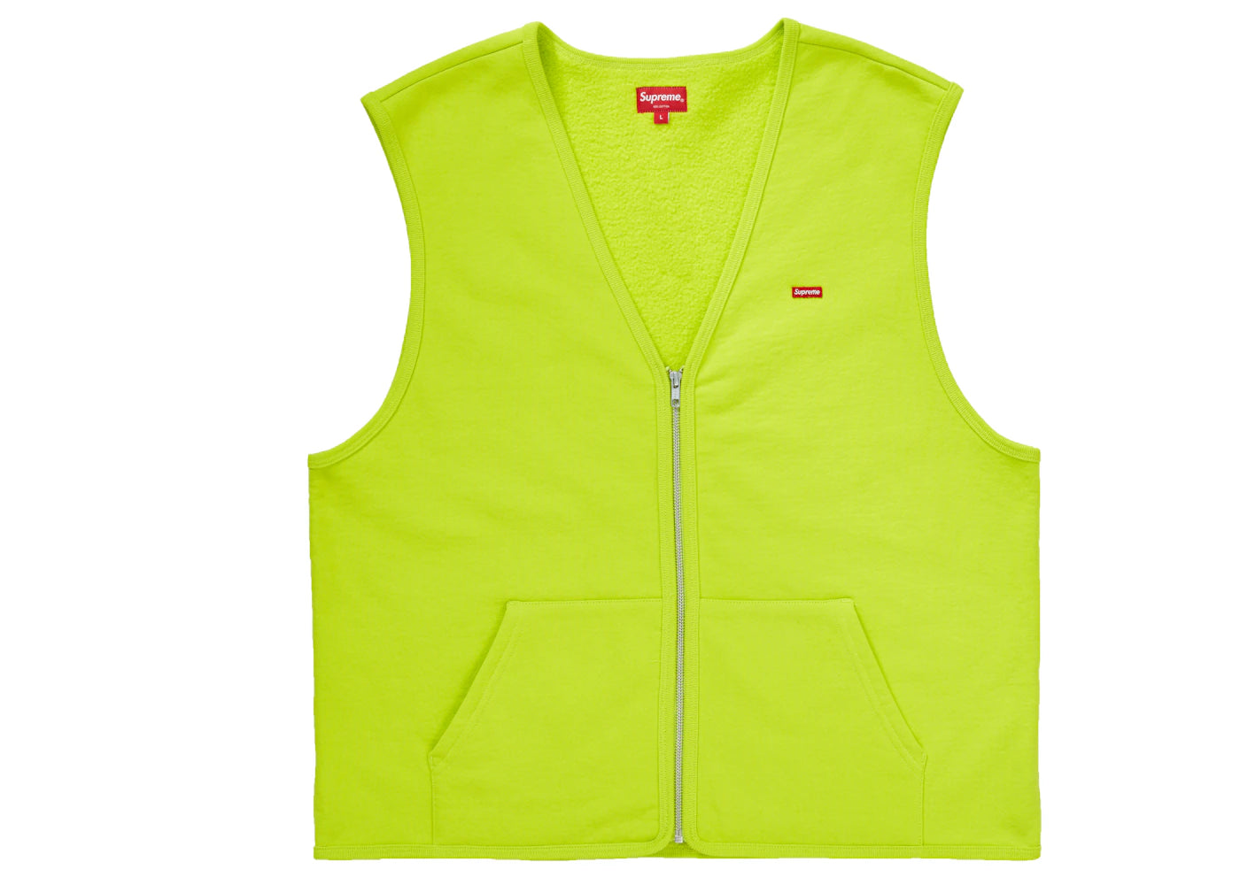 Supreme Zip Up Sweat Vest Acid Green