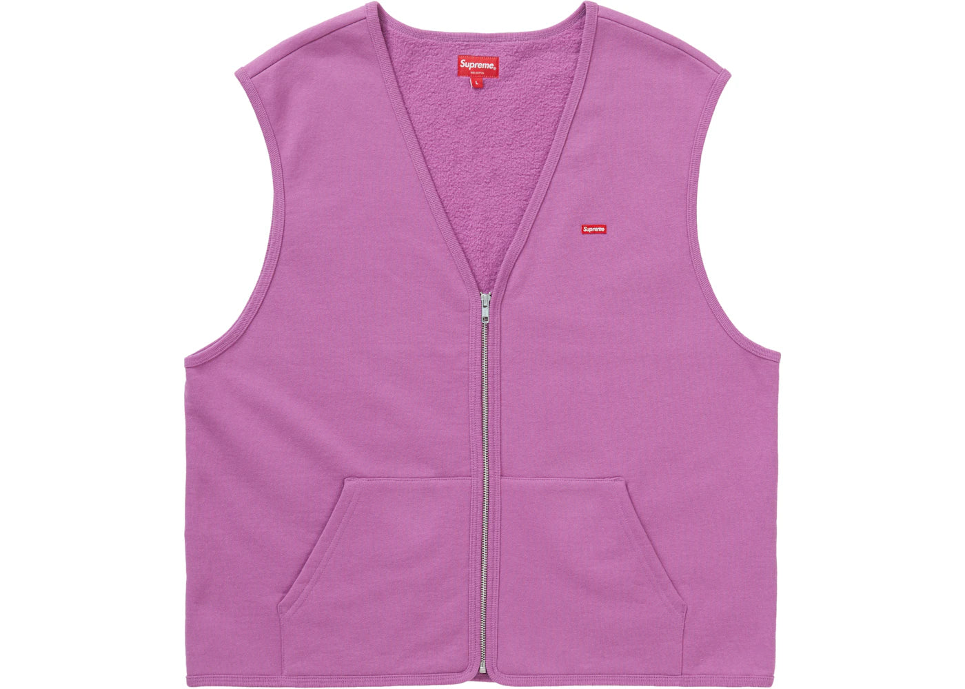Supreme Zip Up Sweat Vest Bright Purple