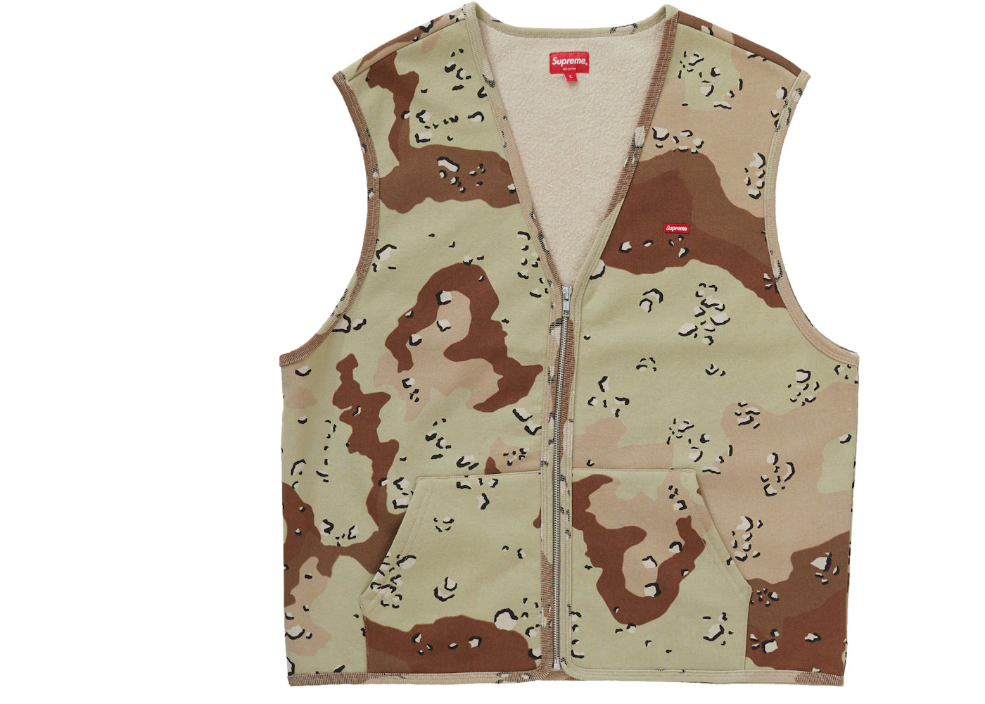 Supreme Zip Up Sweat Vest Chocolate Chip Camo