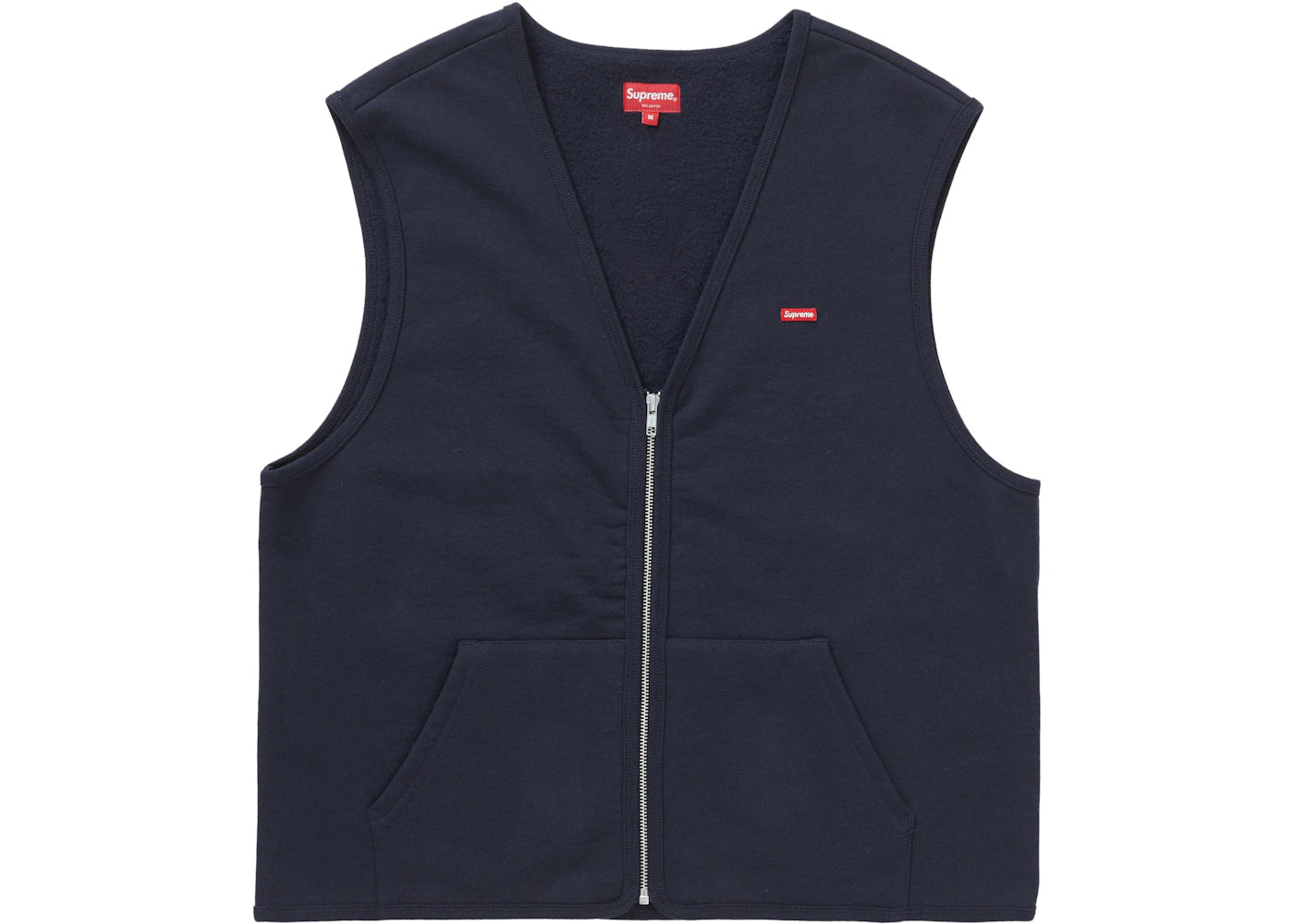 Supreme Zip Up Sweat Vest Navy