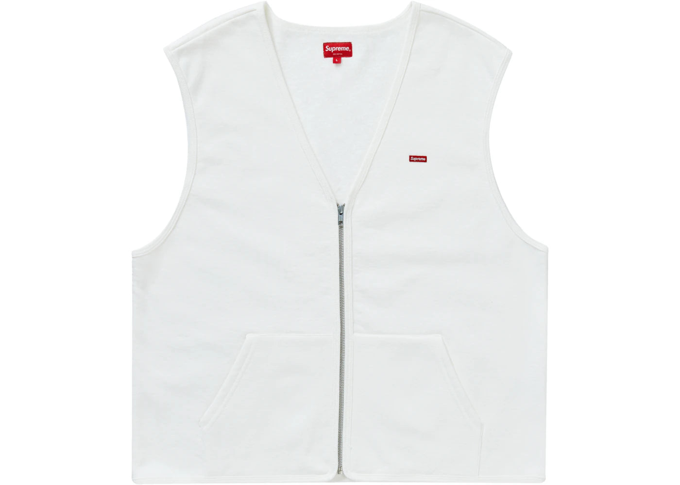 Supreme Zip Up Sweat Vest White