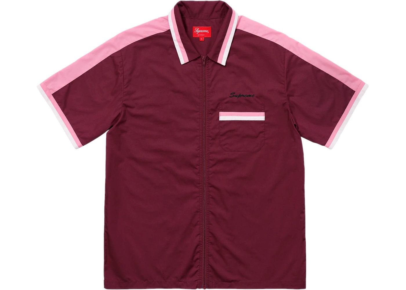 Supreme Zip Up Work Shirt Burgundy