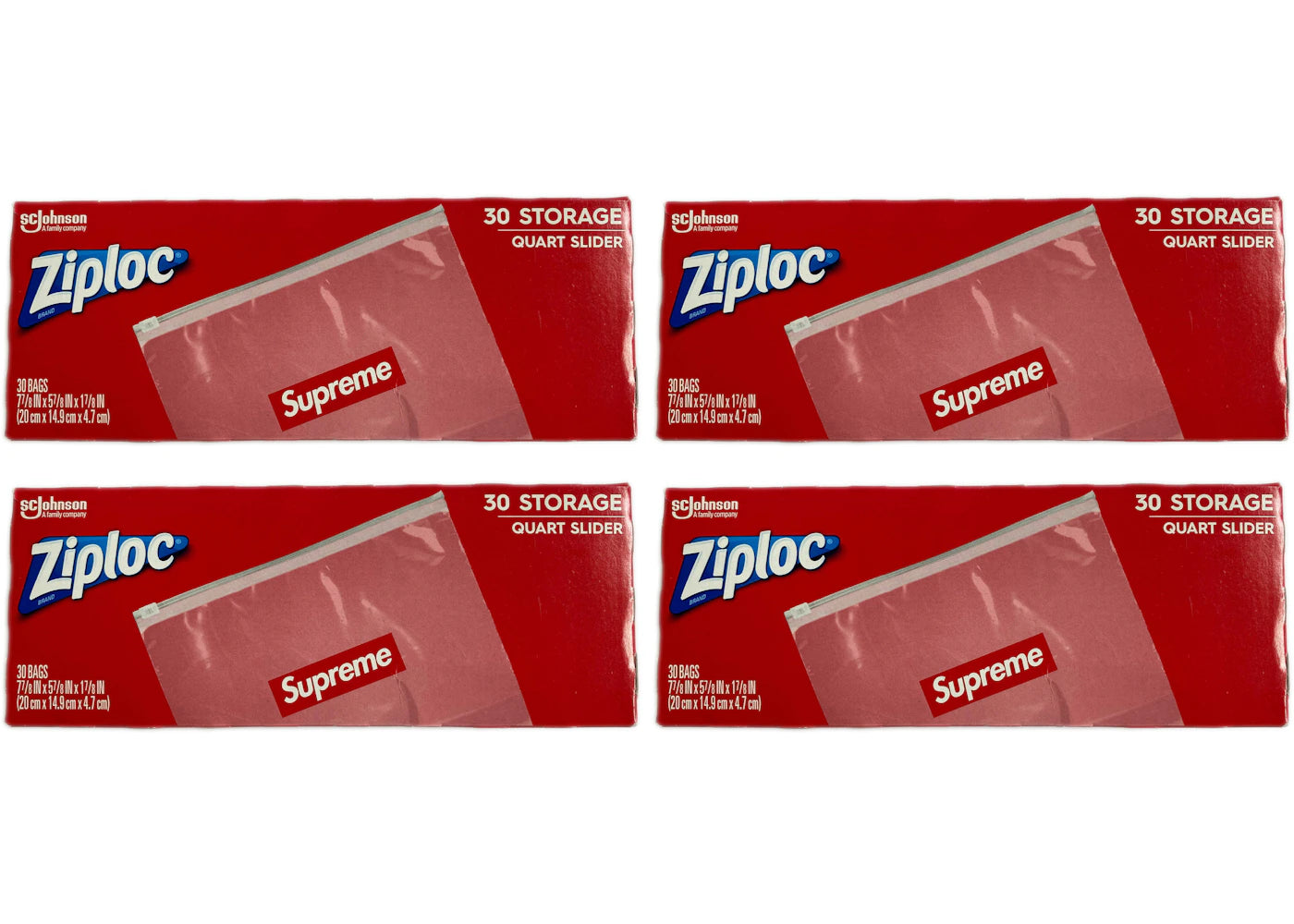 Supreme Ziploc Bags 4x Lot (Box Of 30)