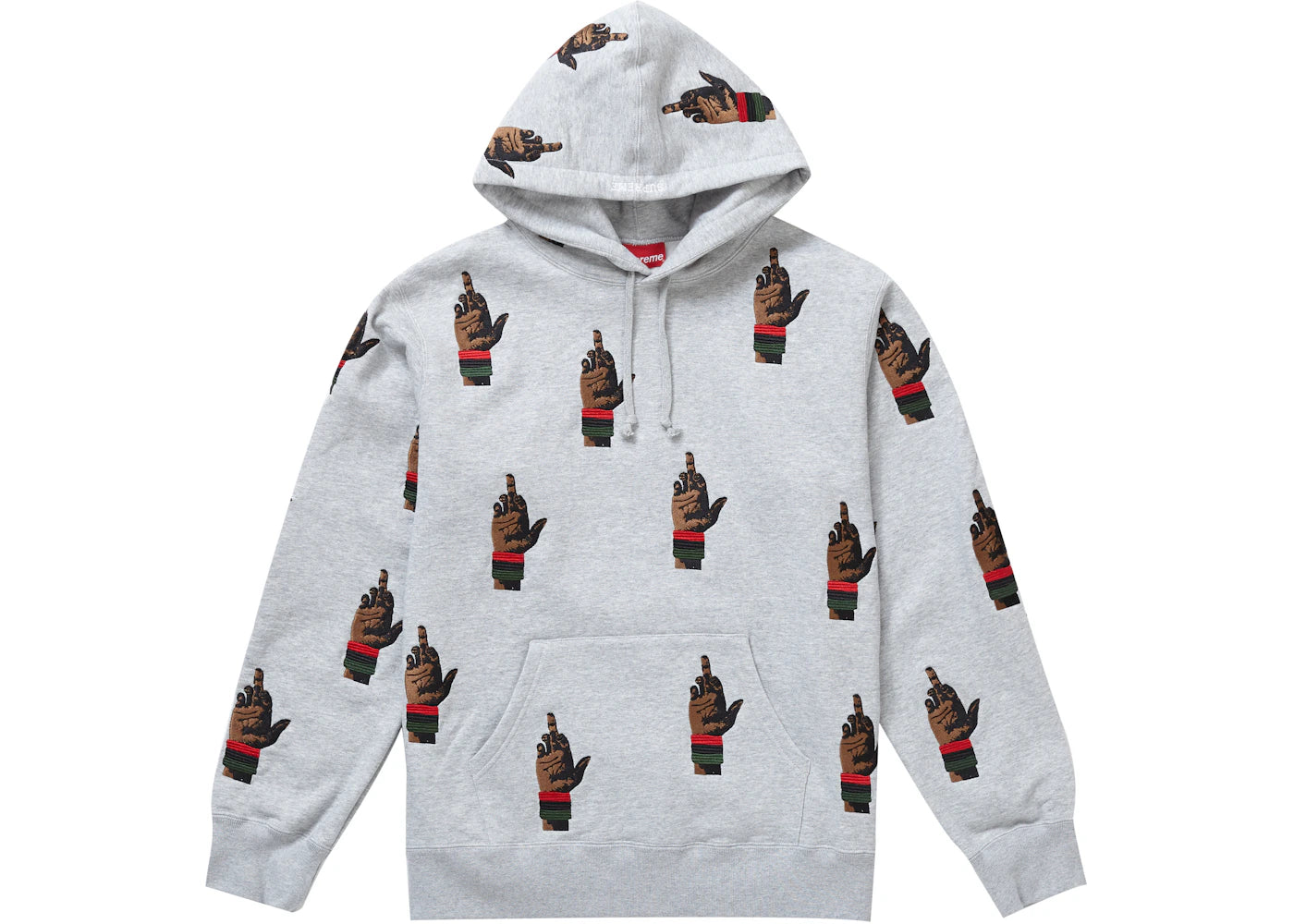 Supreme dead prez RBG Embroidered Hooded Sweatshirt Heather Grey