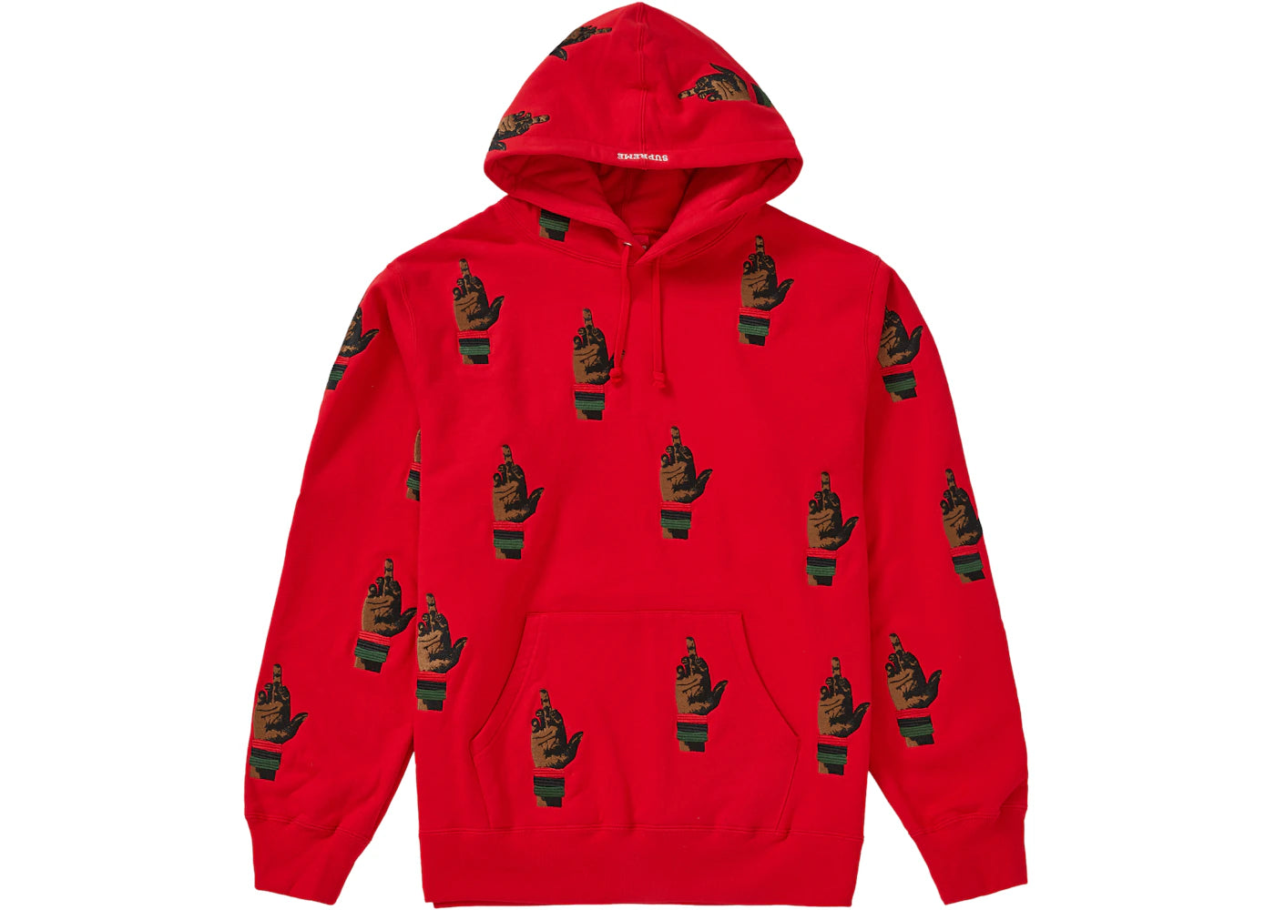 Supreme dead prez RBG Embroidered Hooded Sweatshirt Red
