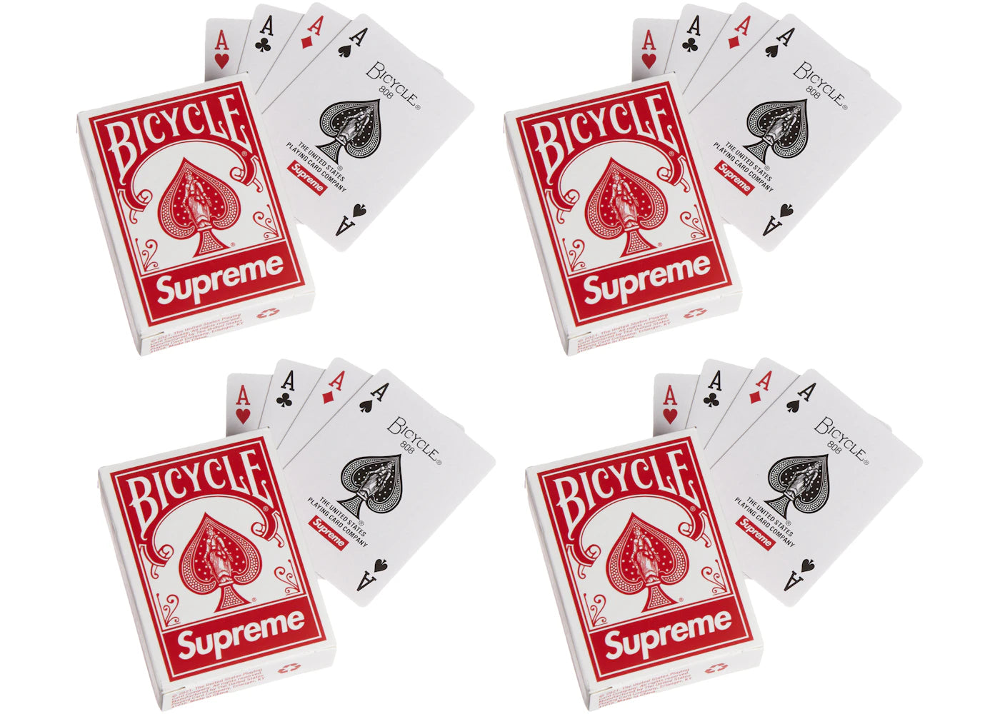 Supreme x Bicycle Mini Playing Card Deck 4x Lot FW21 Season Gift