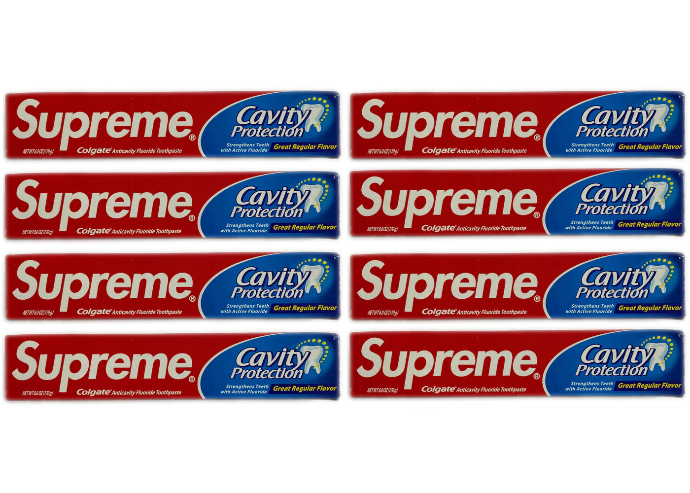 Supreme x Colgate Toothpaste 8x Lot (Not Fit For Human Use)