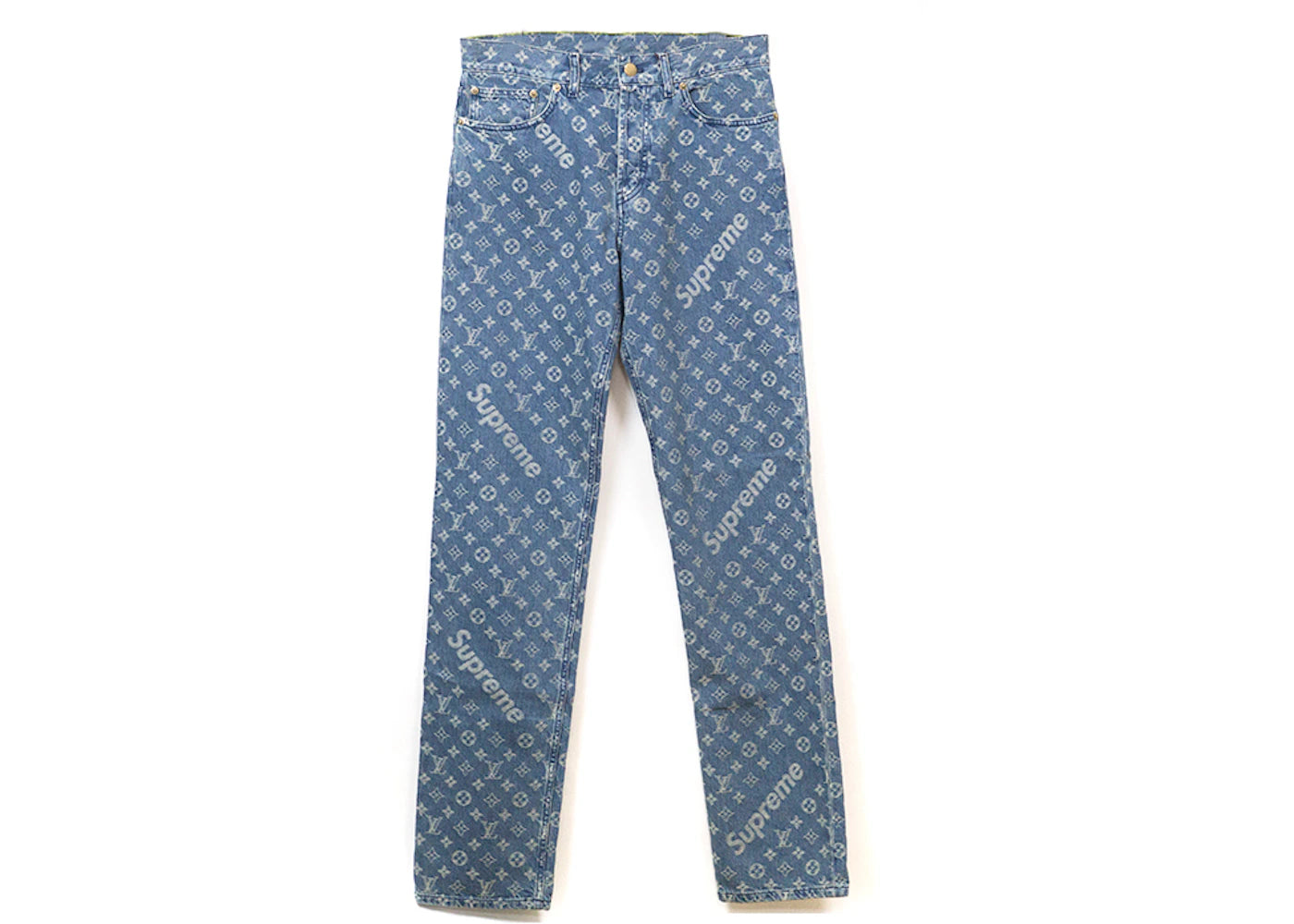 Supreme x Louis Vuitton Jacquard Denim 5-Pocket Jean Blue