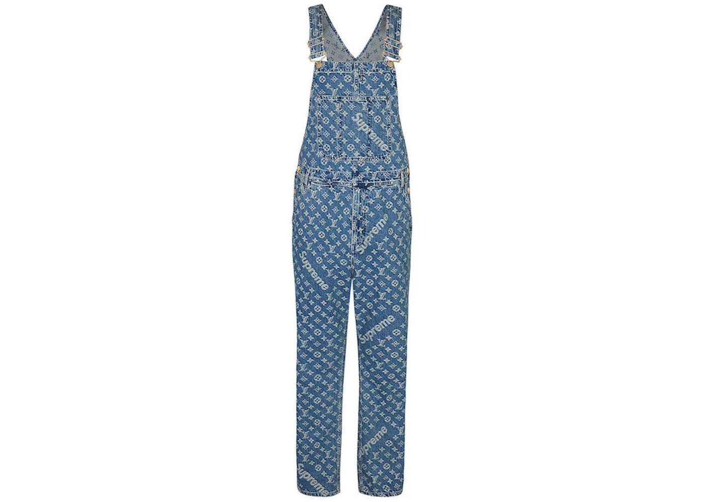 Supreme x Louis Vuitton Jacquard Denim Overalls Blue