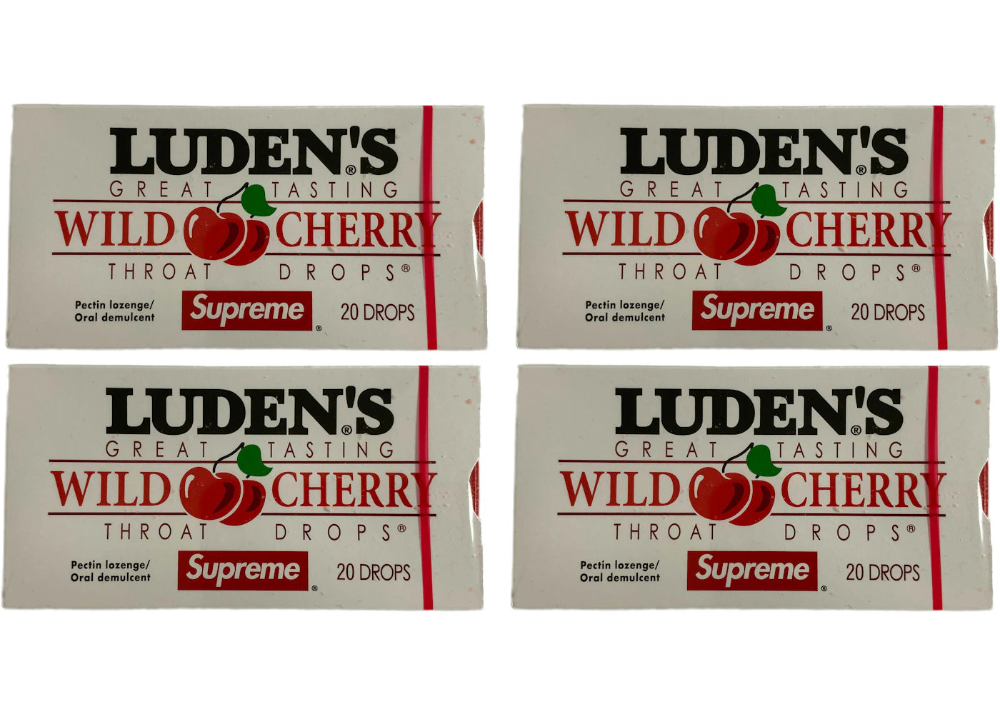 Supreme x Luden's Wild Cherry Throat Drops Box 4x Lot (Not Fit For Human Consumption)