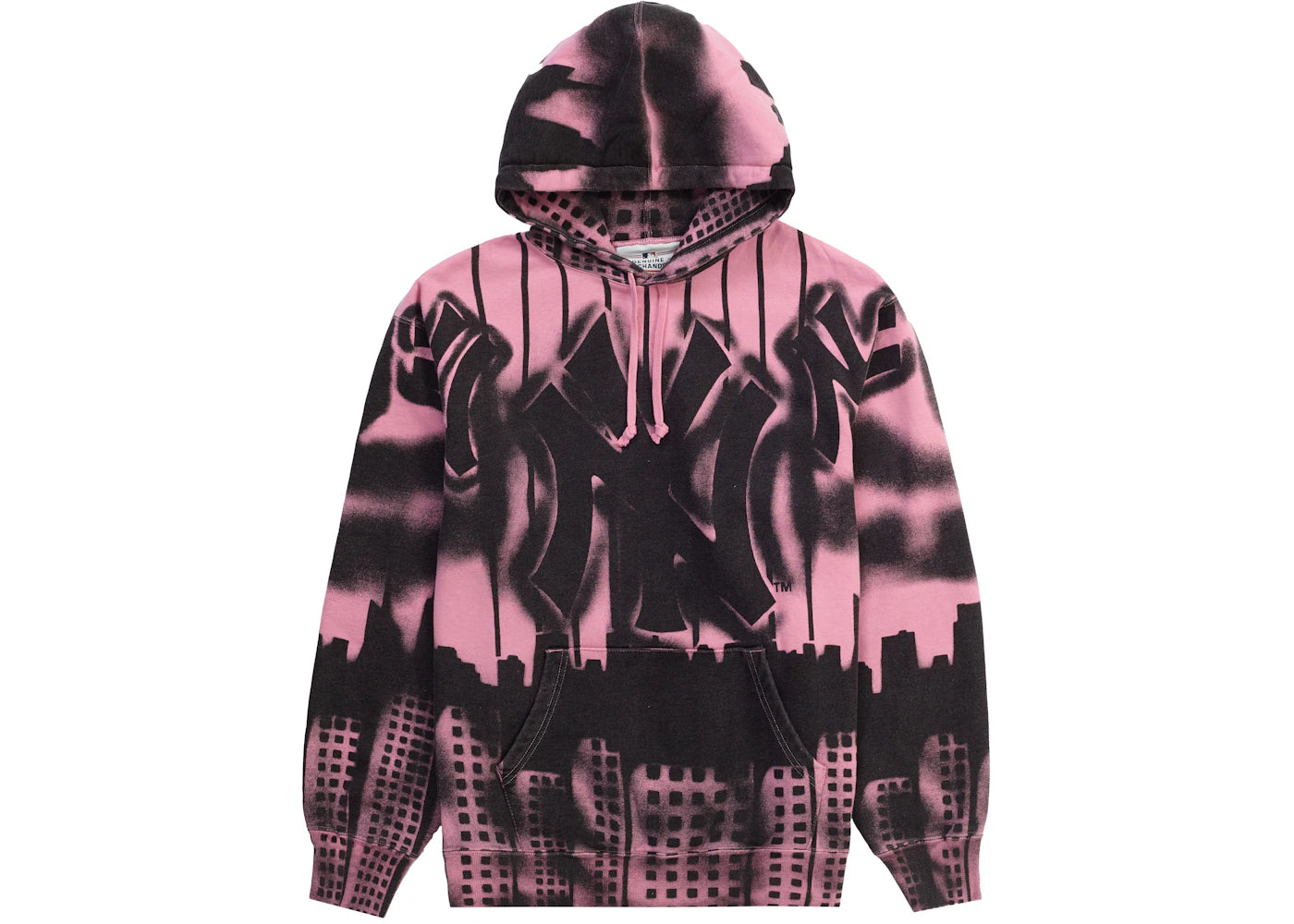Supreme x New York Yankees Airbrush Hooded Sweatshirt Pink