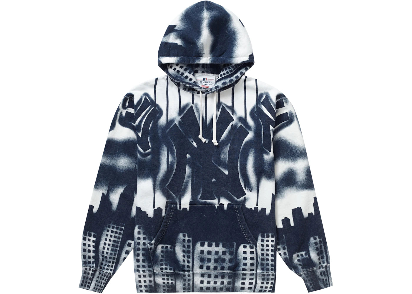 Supreme x New York Yankees Airbrush Hooded Sweatshirt White