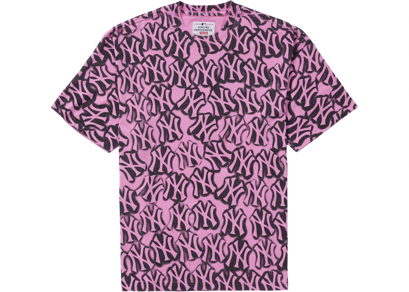 Supreme x New York Yankees Airbrush S/S Top Pink