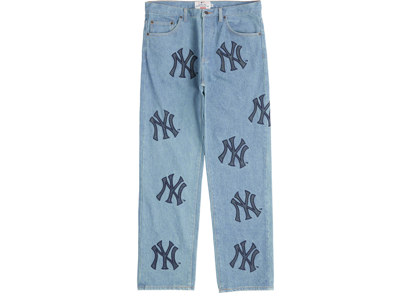 Supreme x New York Yankees Regular Jean Washed Blue