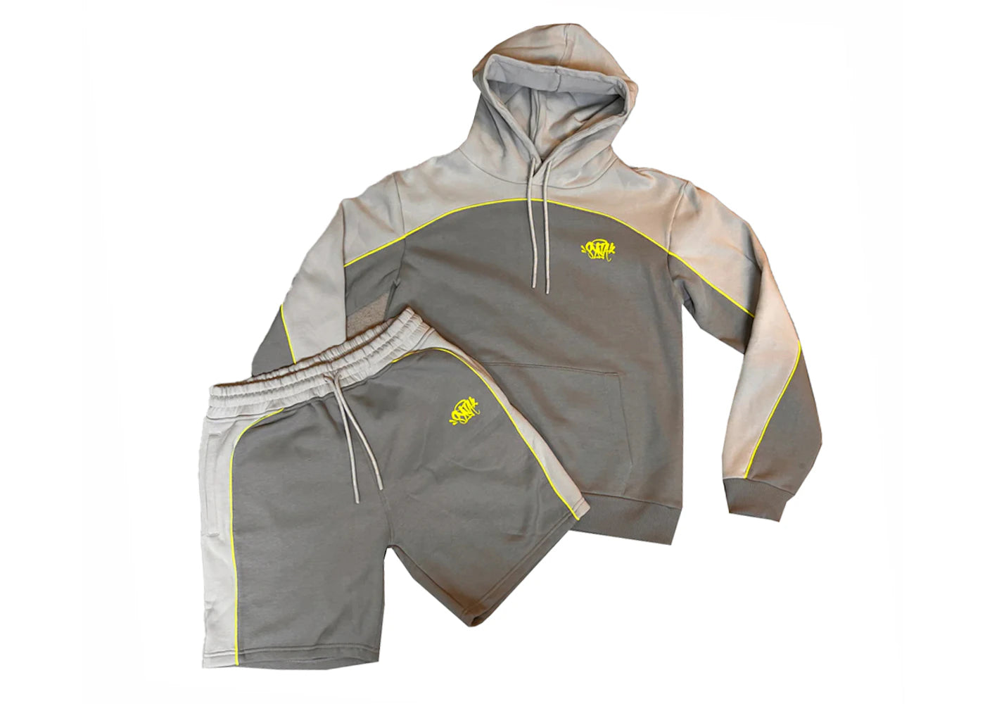 Syna World Pipe Hoodie & Short Set Grey/Yellow